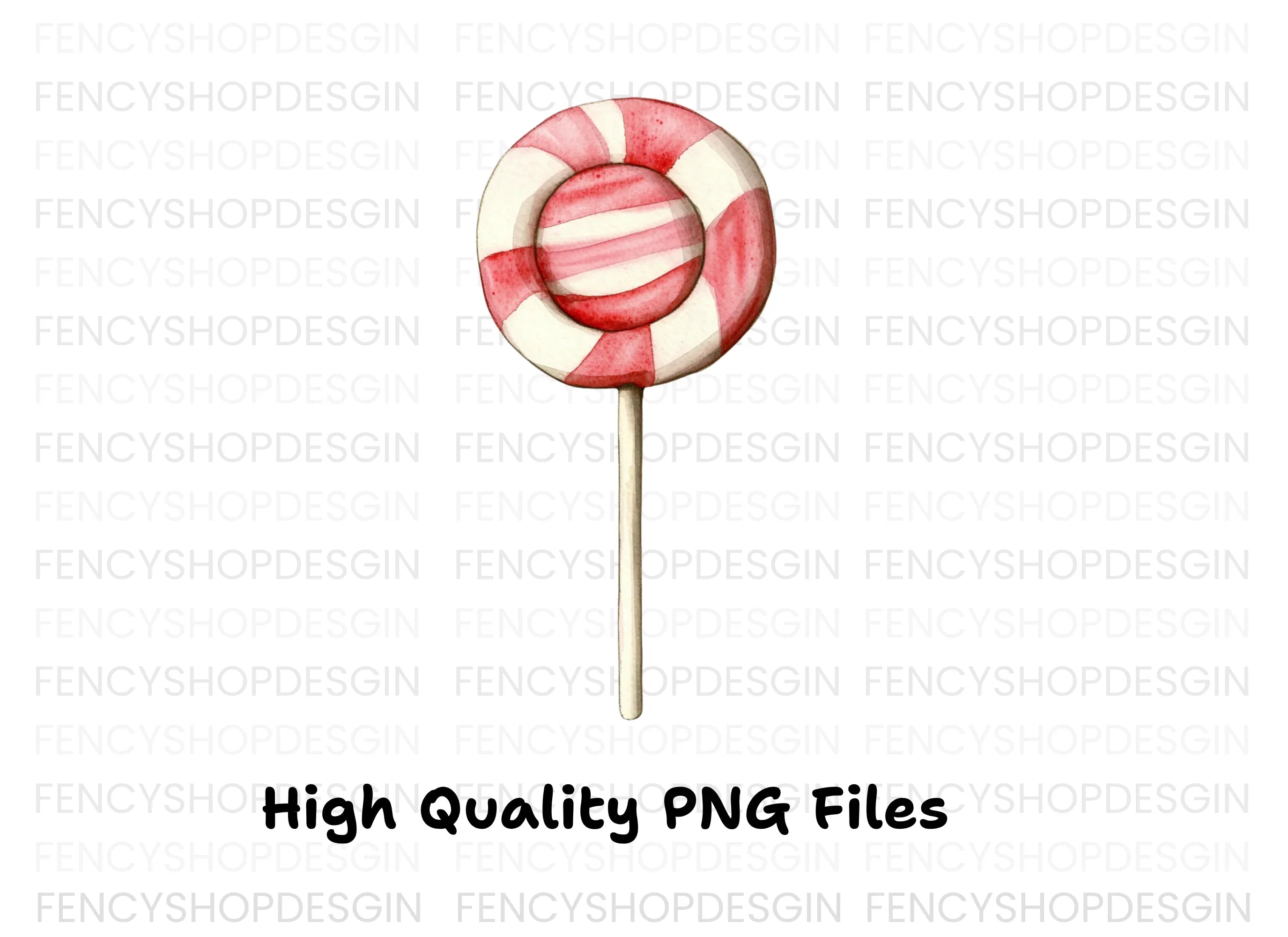 Round Striped Lollipop Clipart Bundle