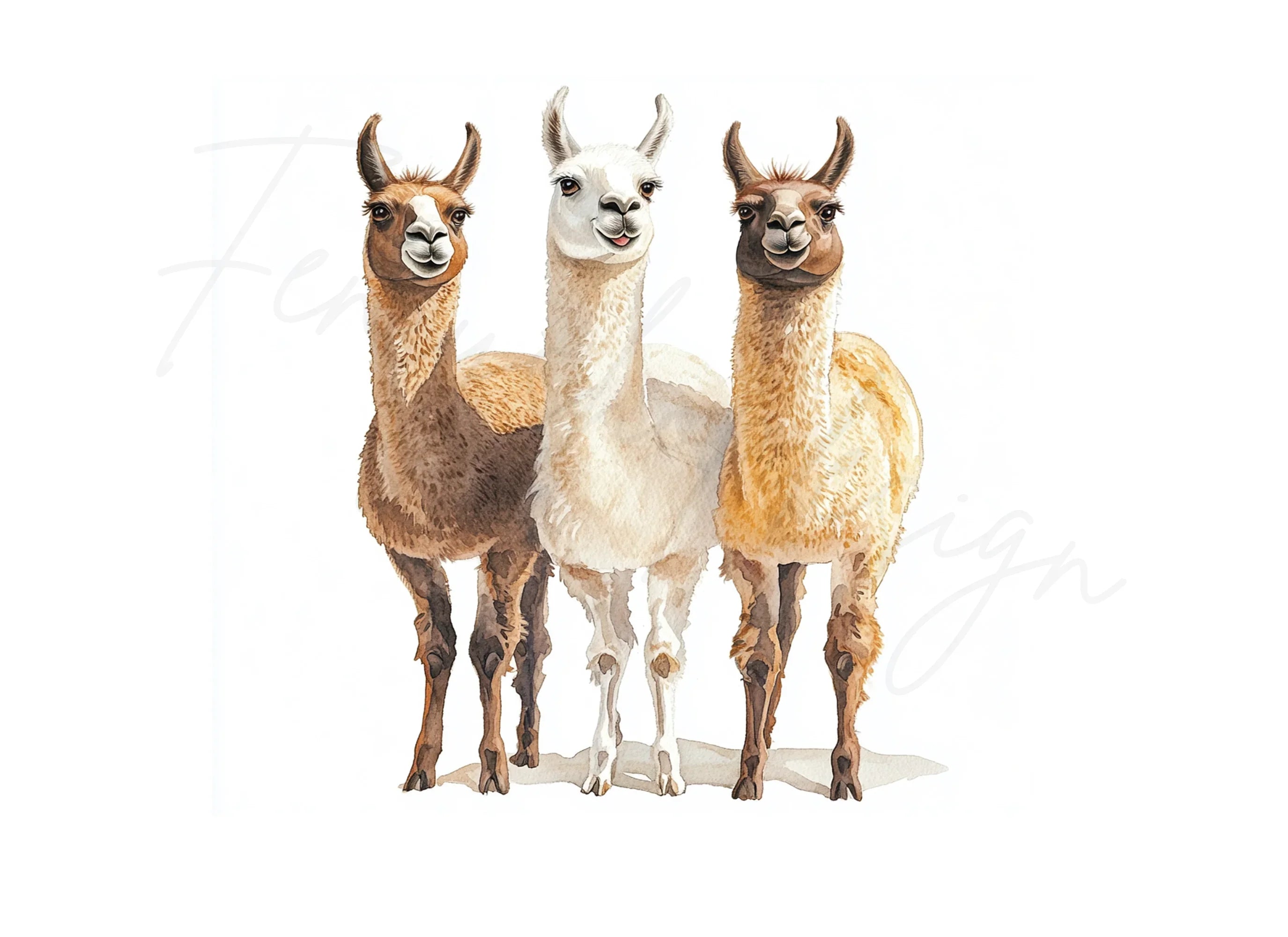 Diverse Llama Group Clipart Bundle