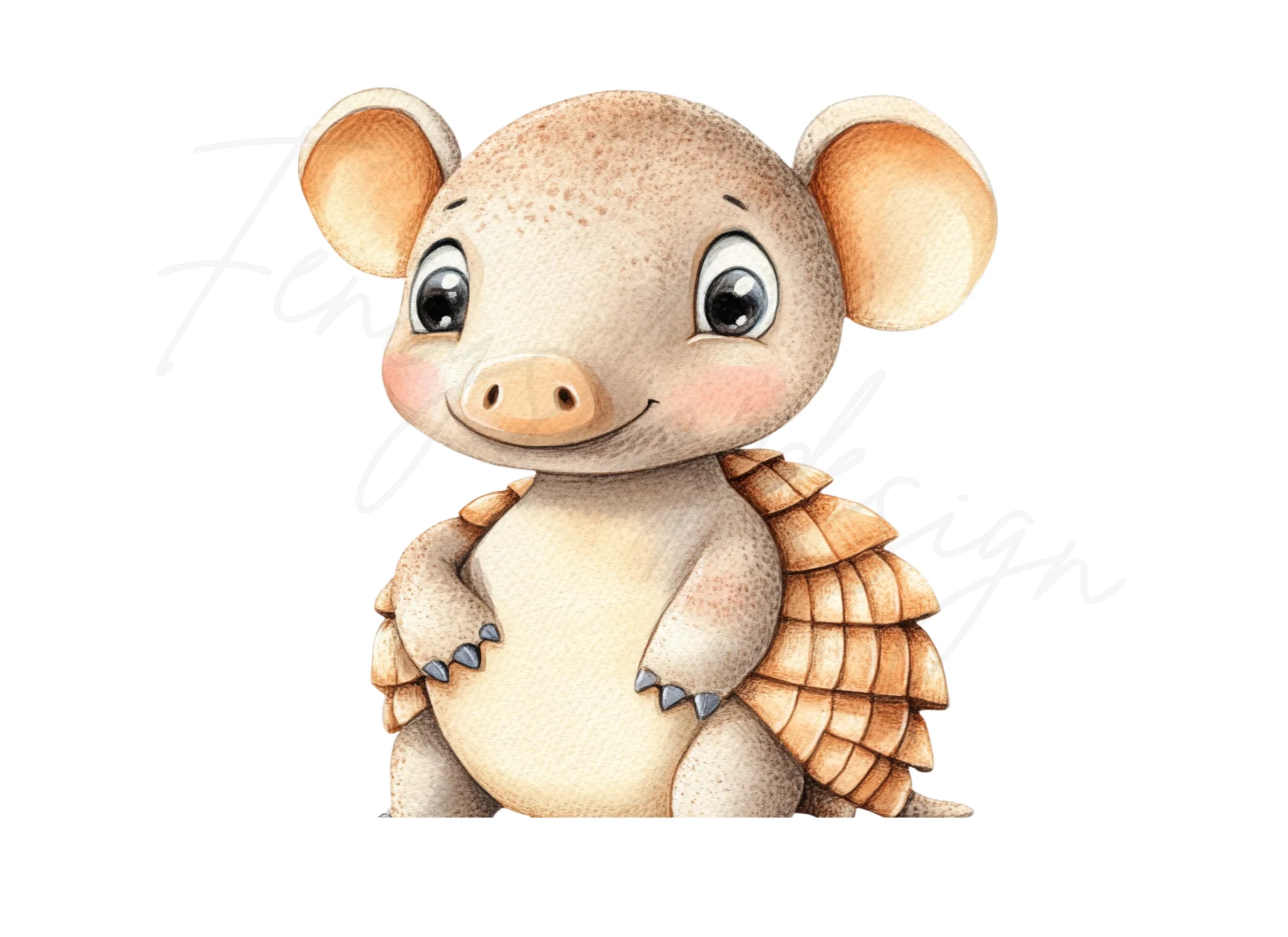 Cute Armadillo Clipart Bundle