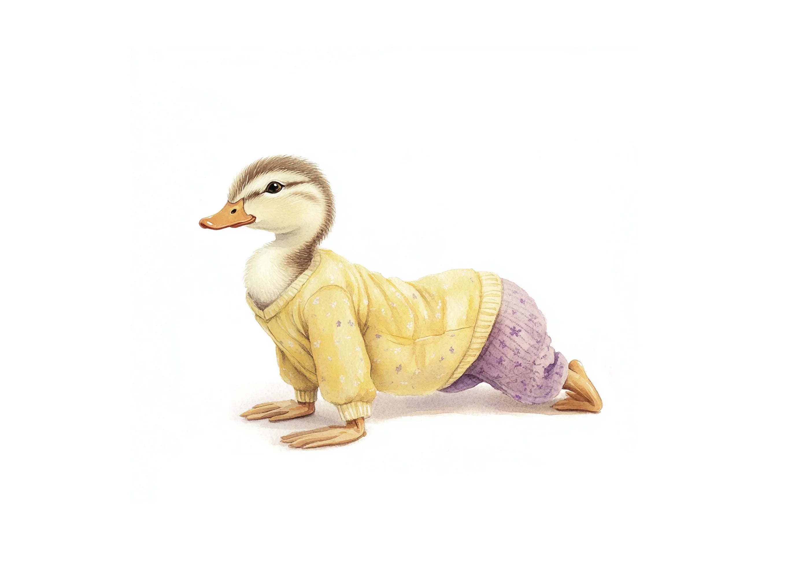 Cute Duckling Yoga Clipart Bundle