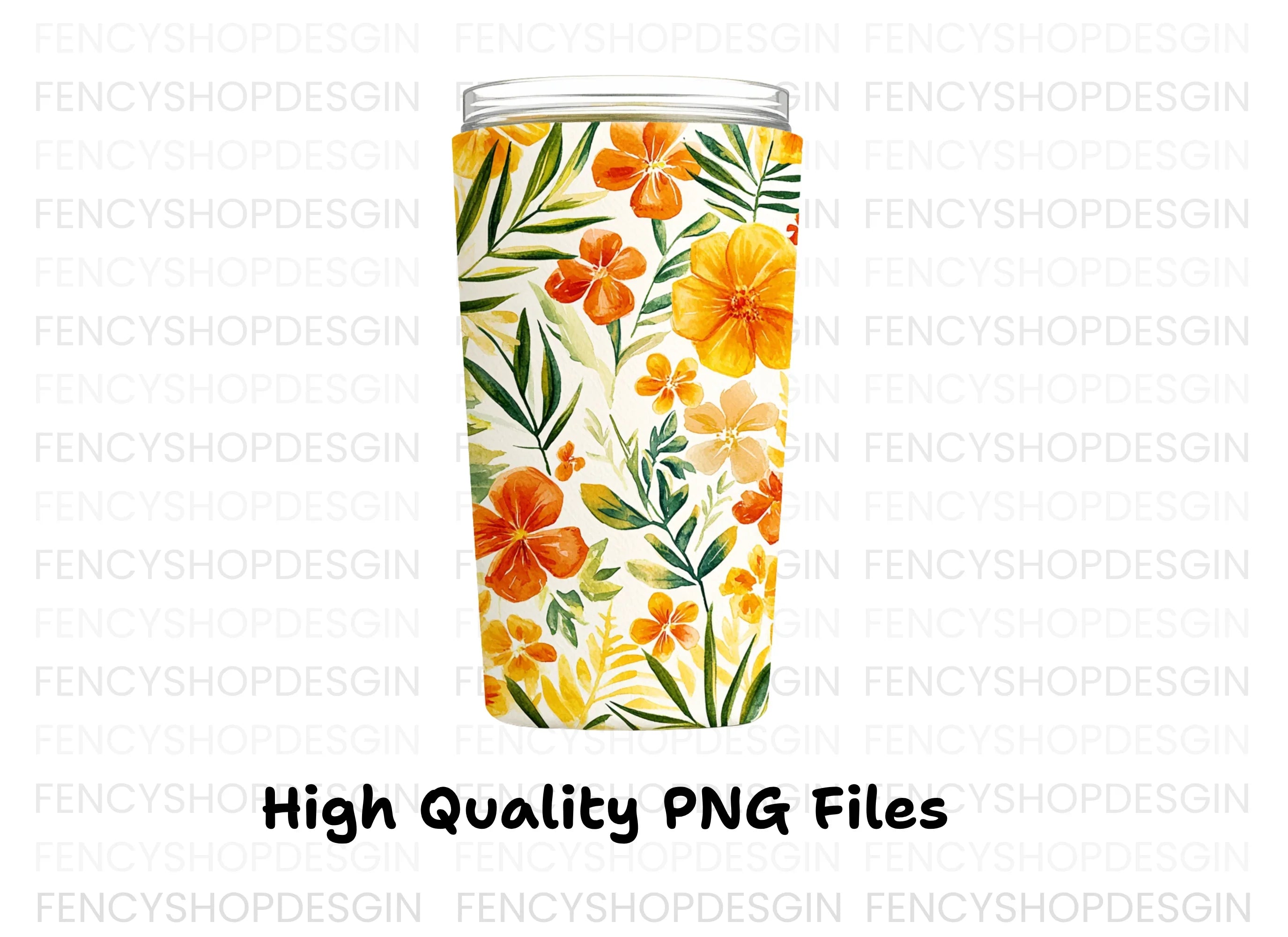 Vibrant Floral Tumbler Clipart Bundle