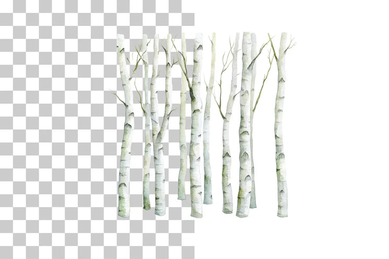 Birch Forest Paper Clipart Bundle - CraftNest - Digital Crafting and Art