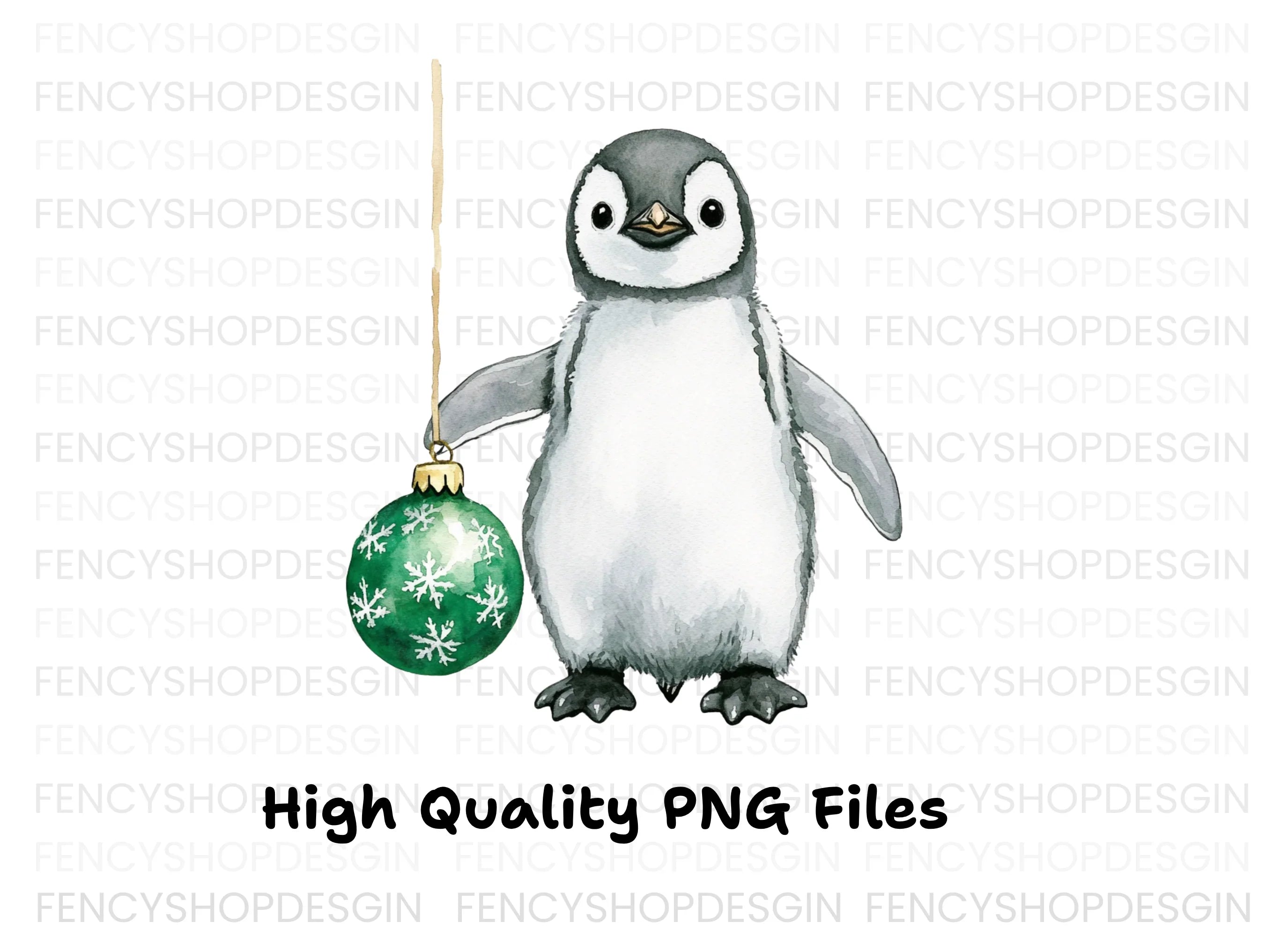 Cute Baby Penguin Christmas Clipart Bundle