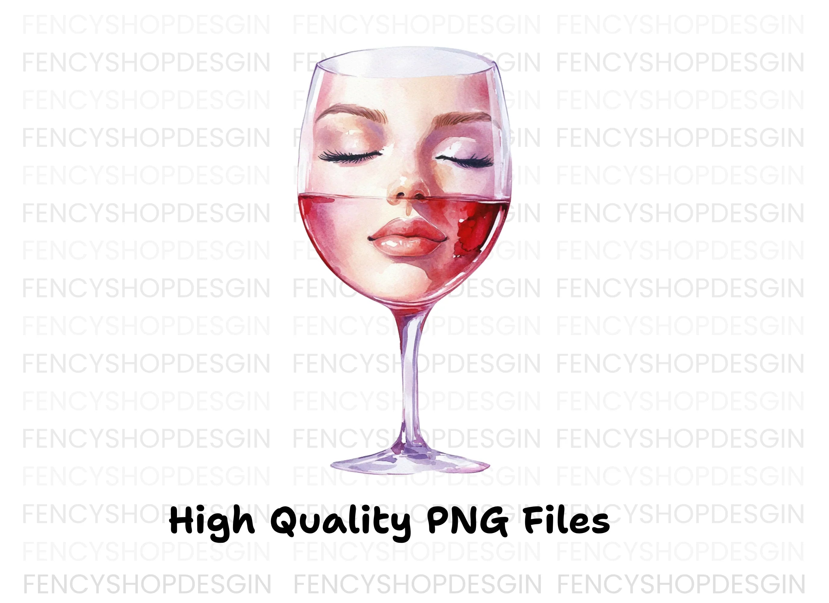 Wine Glass Faces Clipart Bundle