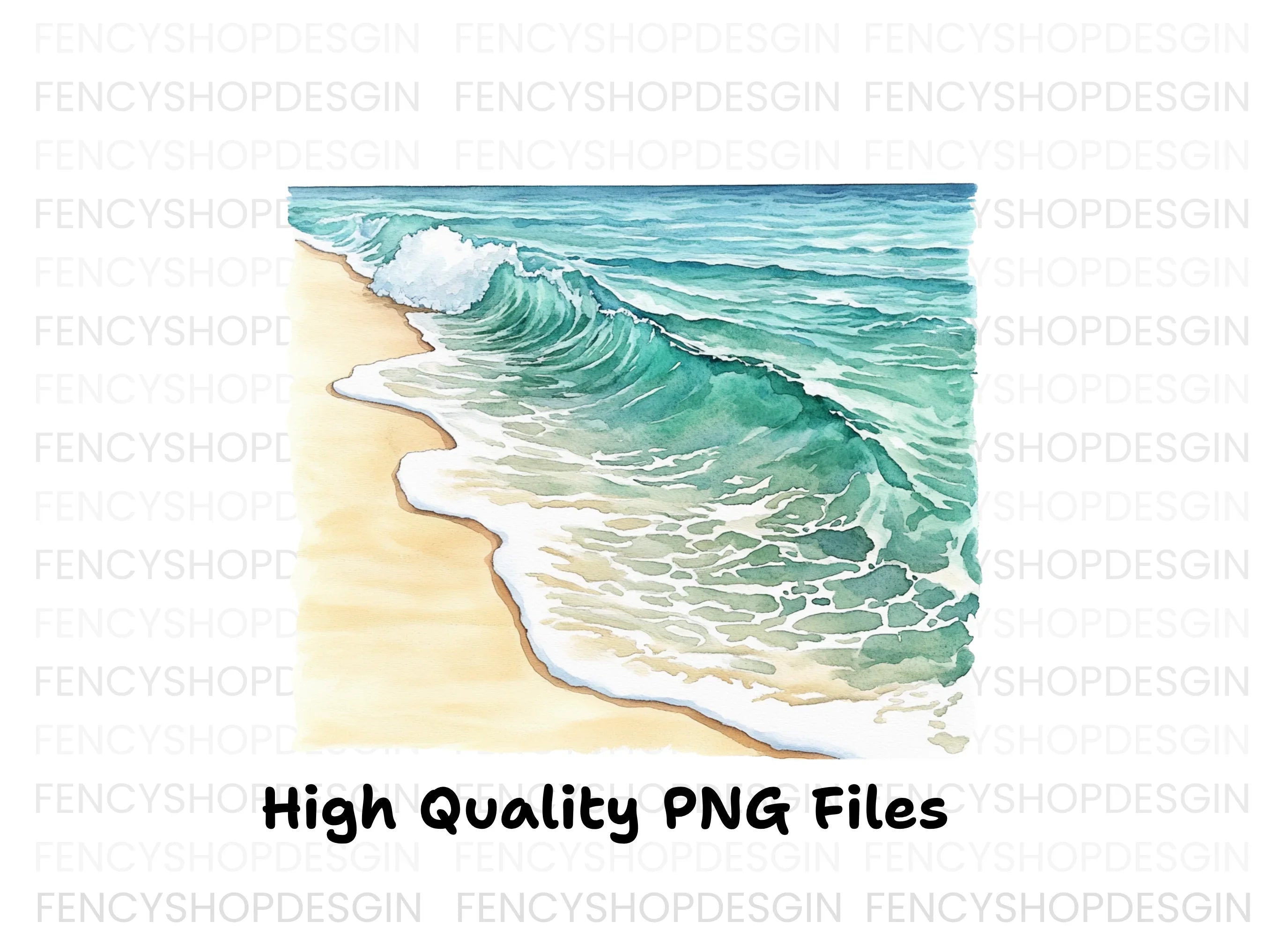 Ocean Waves Beach Clipart Bundle