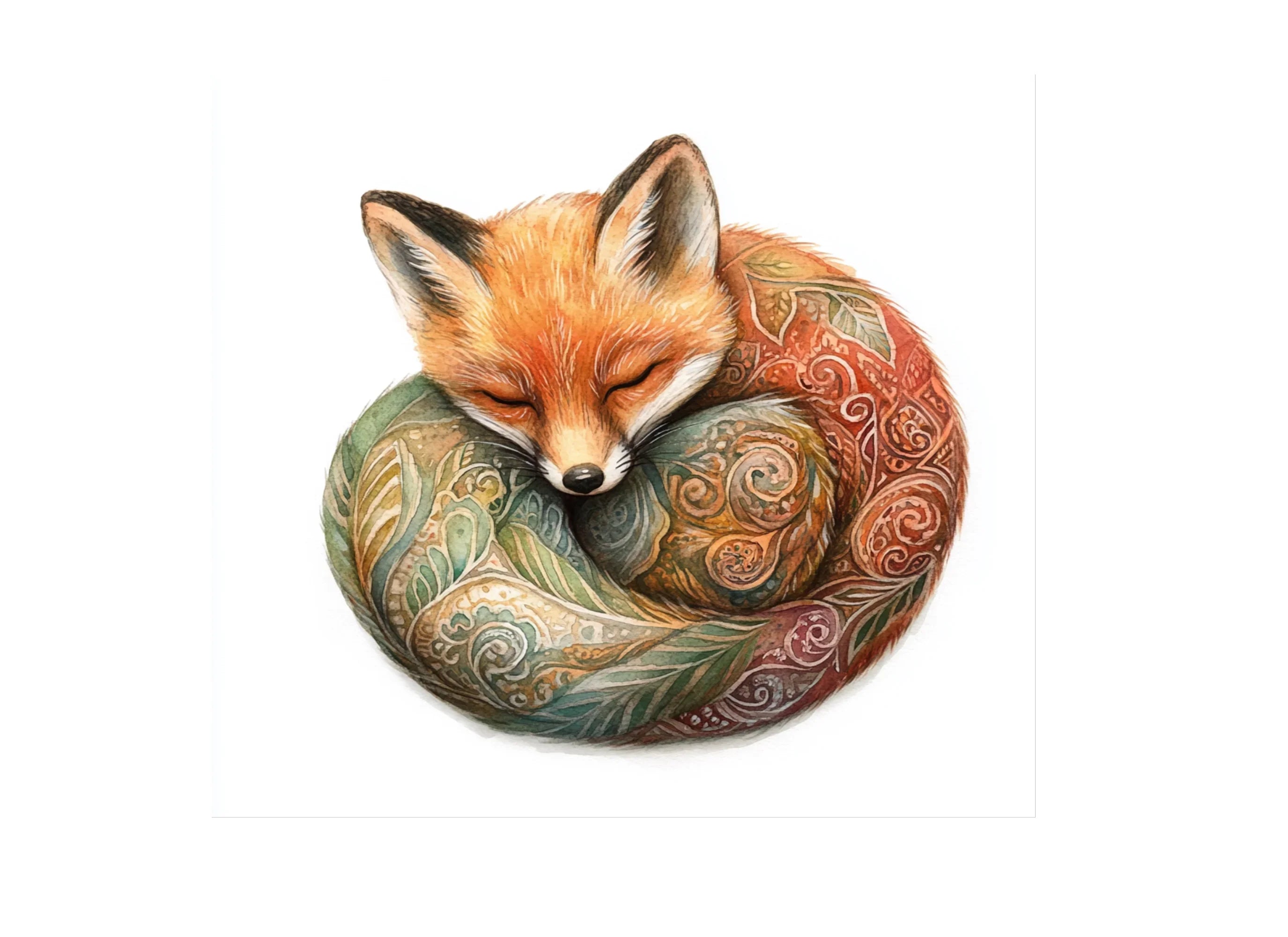 Sleeping Foxes Clipart Bundle