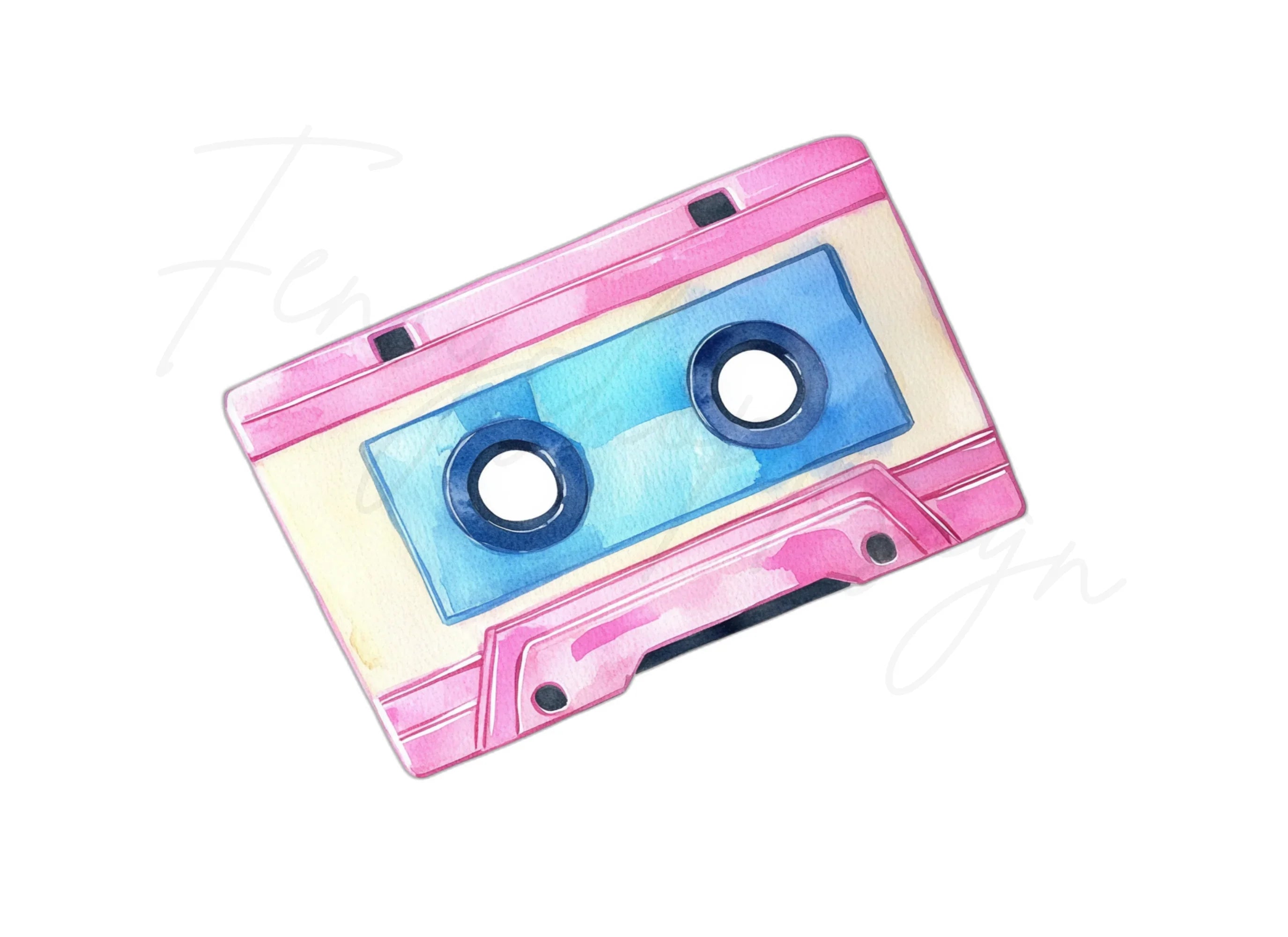 Retro Cassette Tape Clipart Bundle