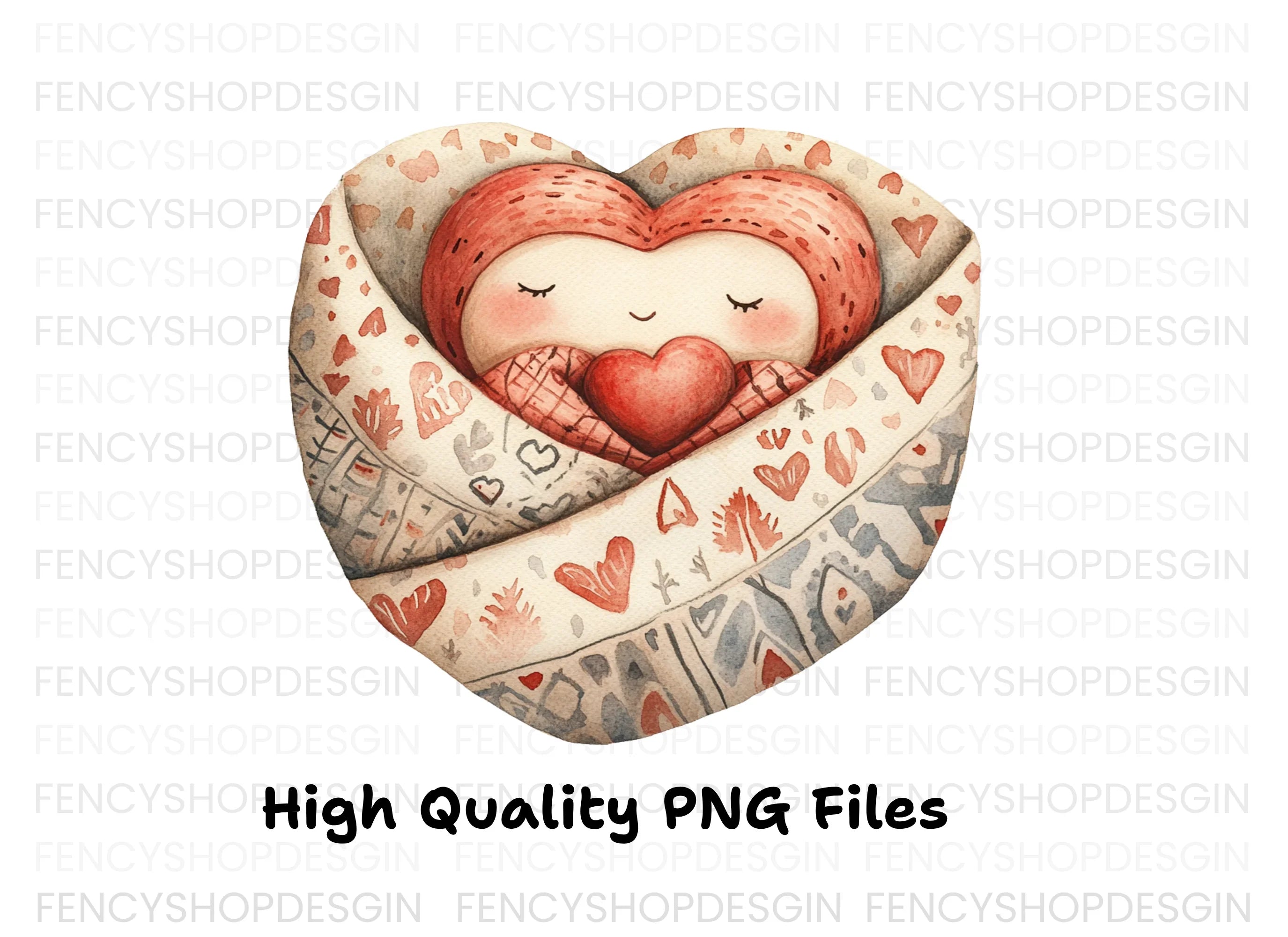 Baby Heart Swaddle Clipart Bundle