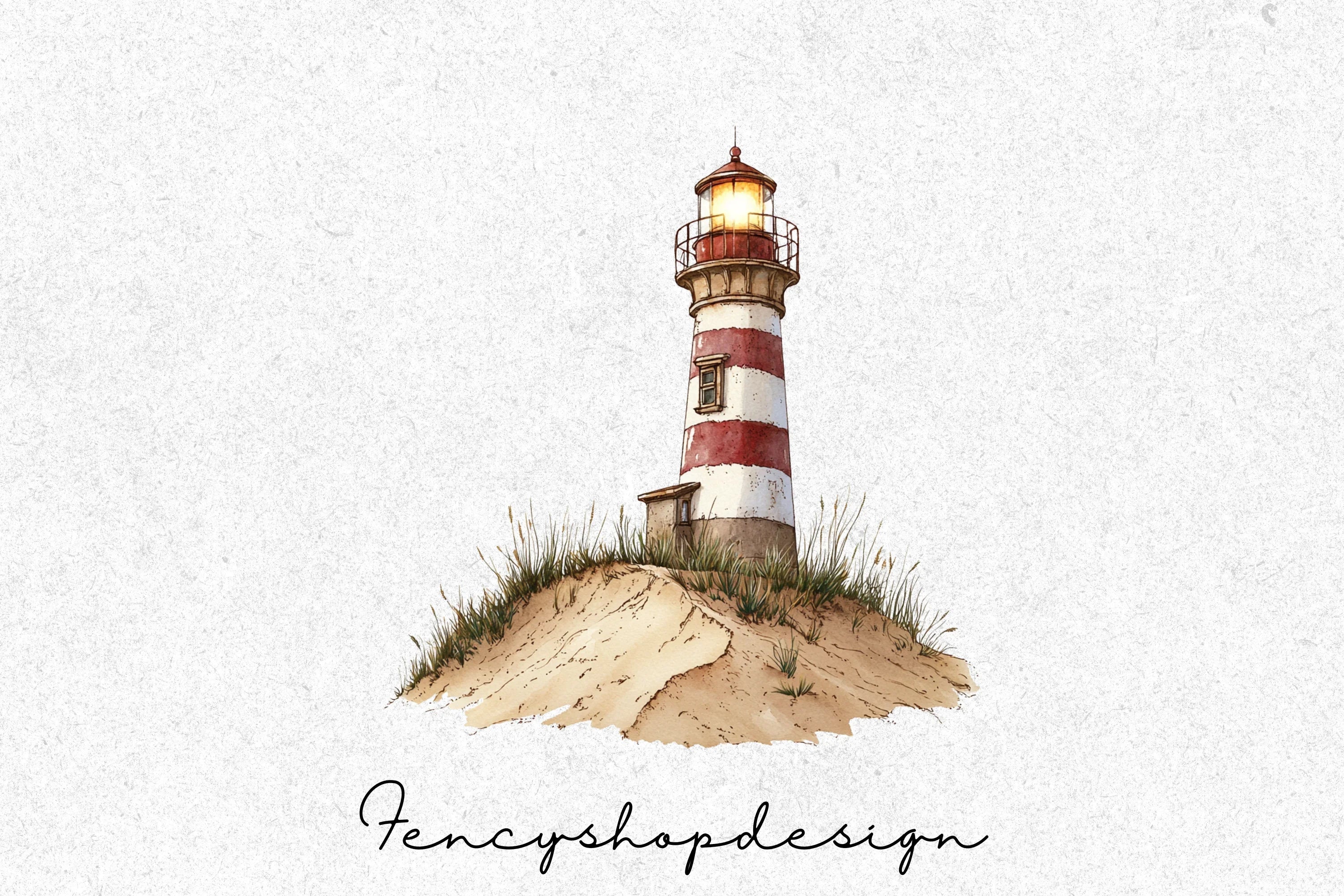 Coastal Lighthouse and Sandcastle Fun Clipart Bundle