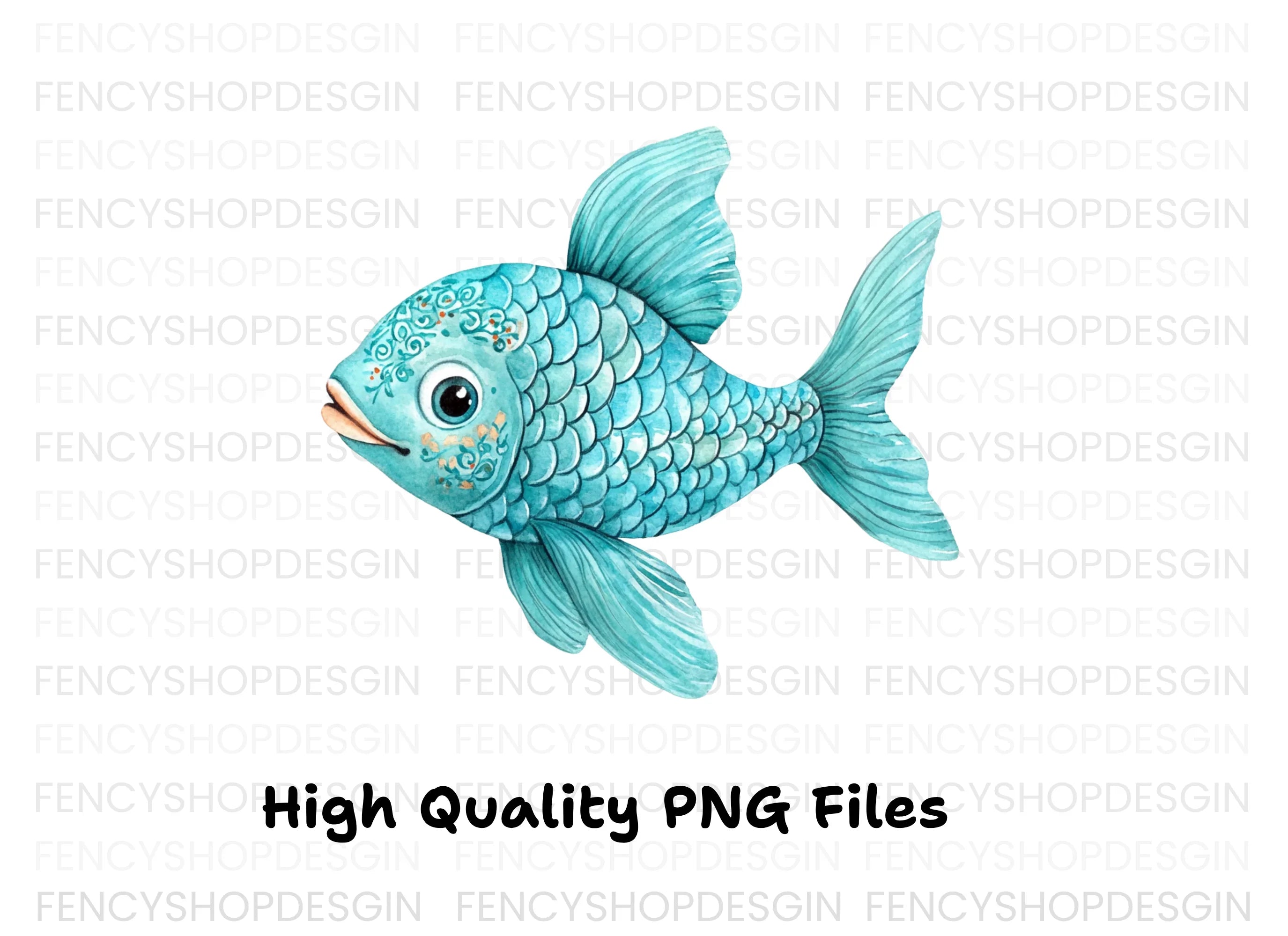 Charming Blue Fish Clipart Bundle
