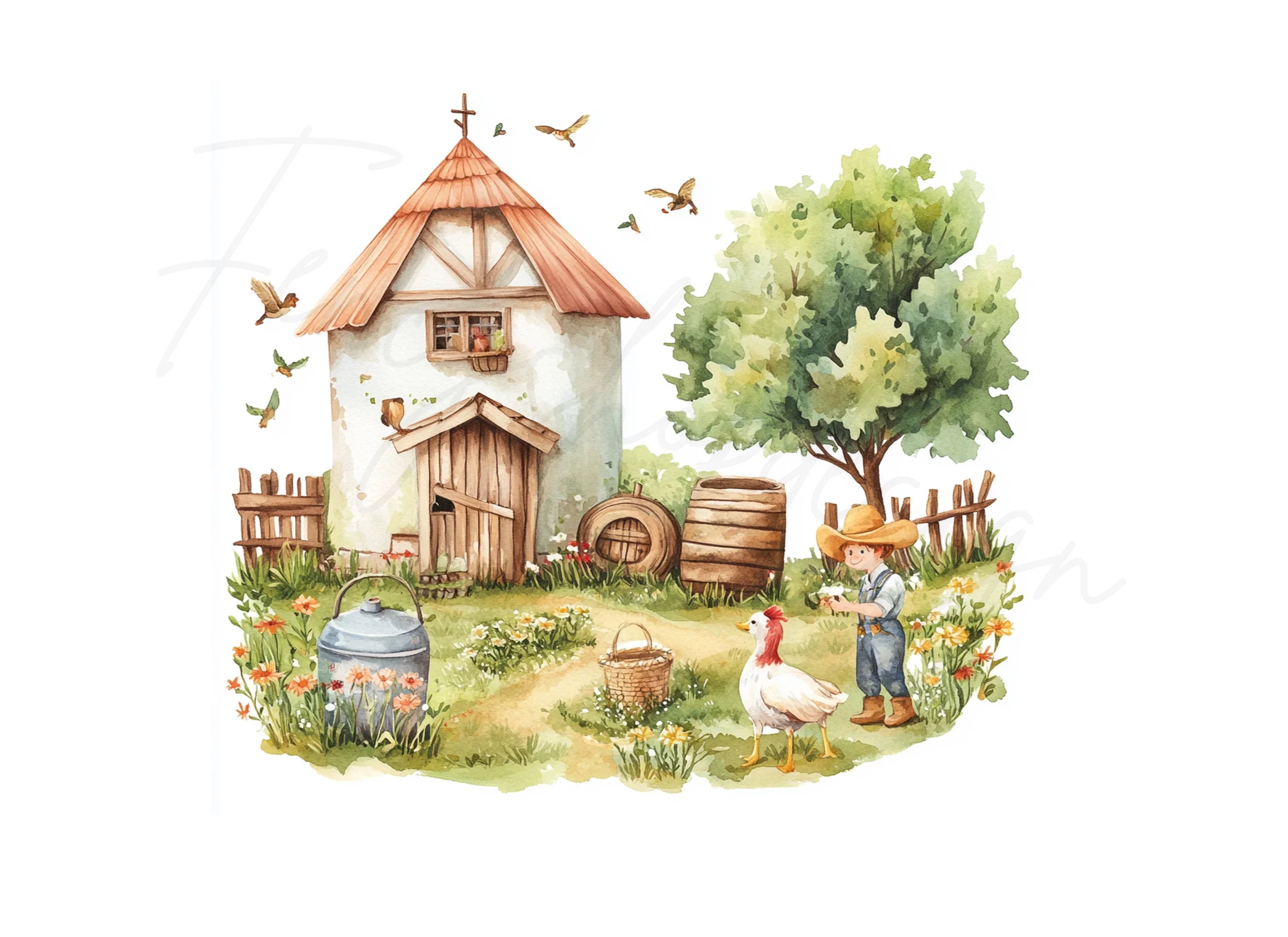 Rustic Farmhouse Market Clipart Bundle