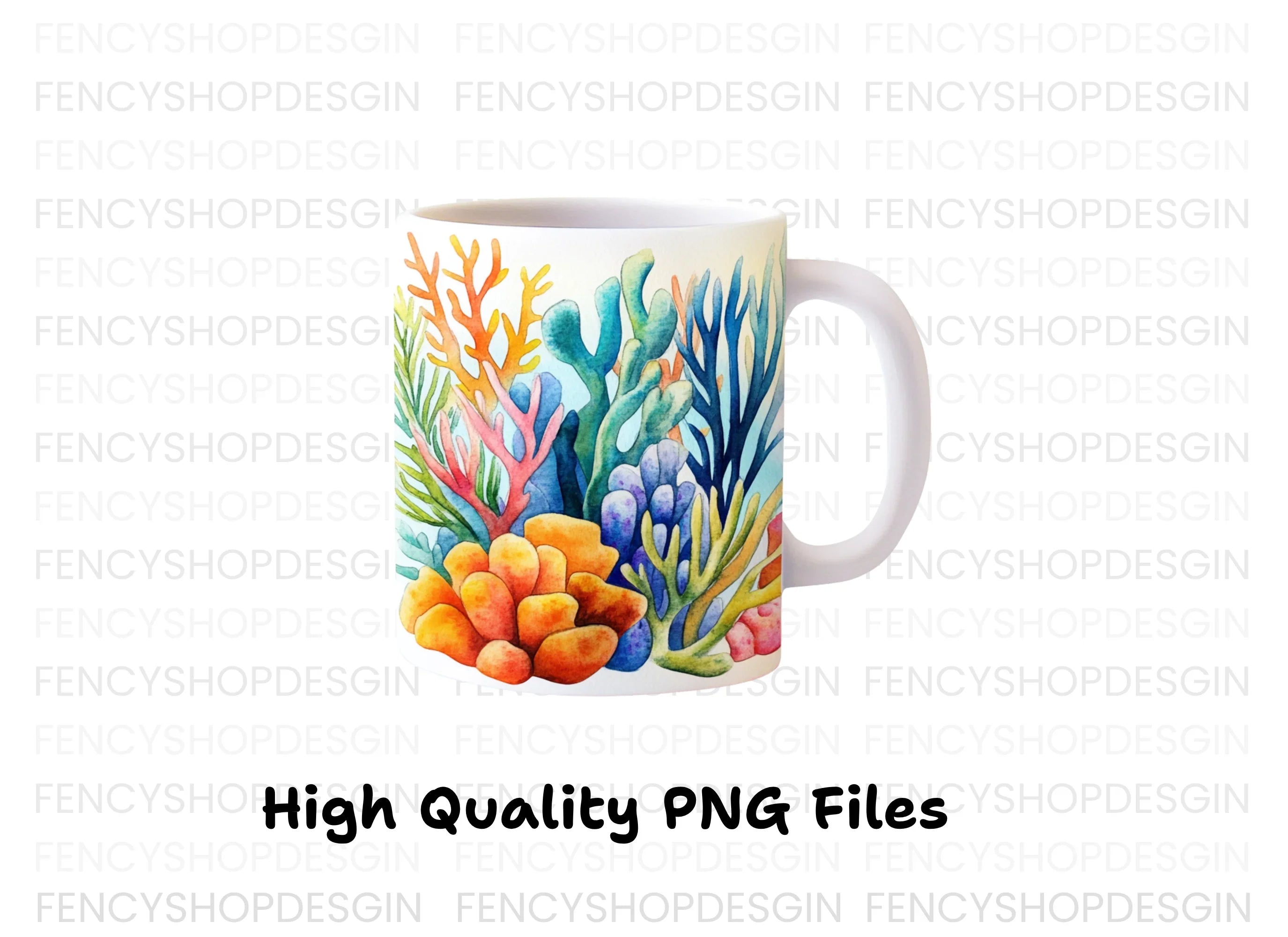 Colorful Underwater Coral Clipart Bundle