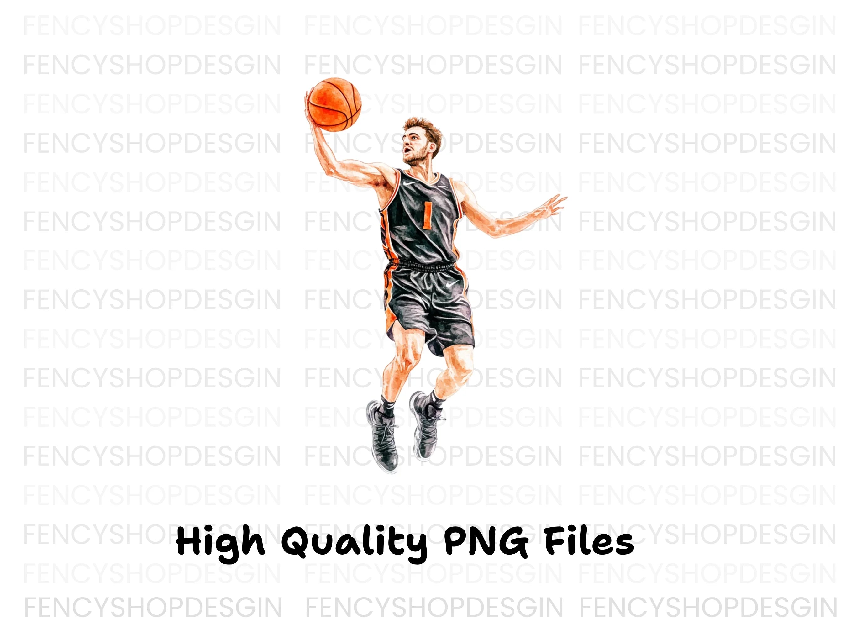 Basketball Player Slam Dunk Clipart Bundle