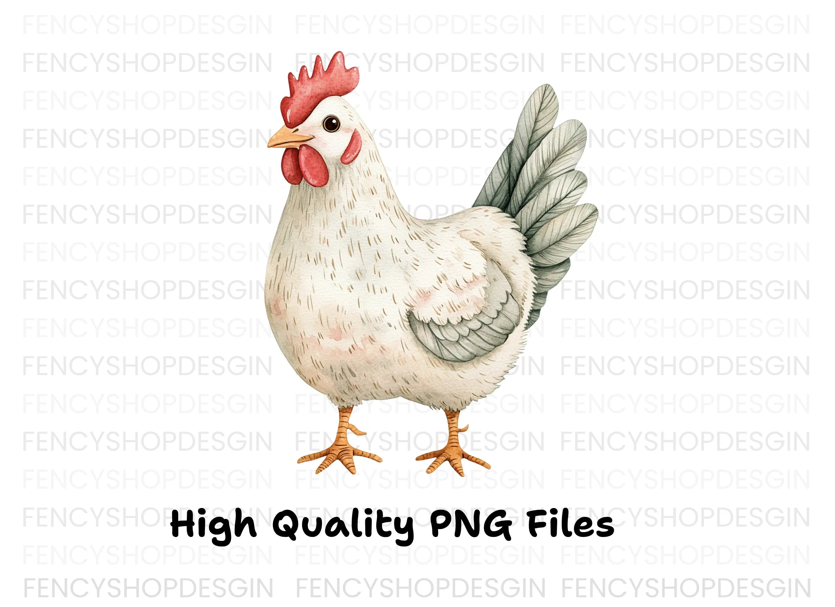 White Hen Farm Animal Clipart Bundle