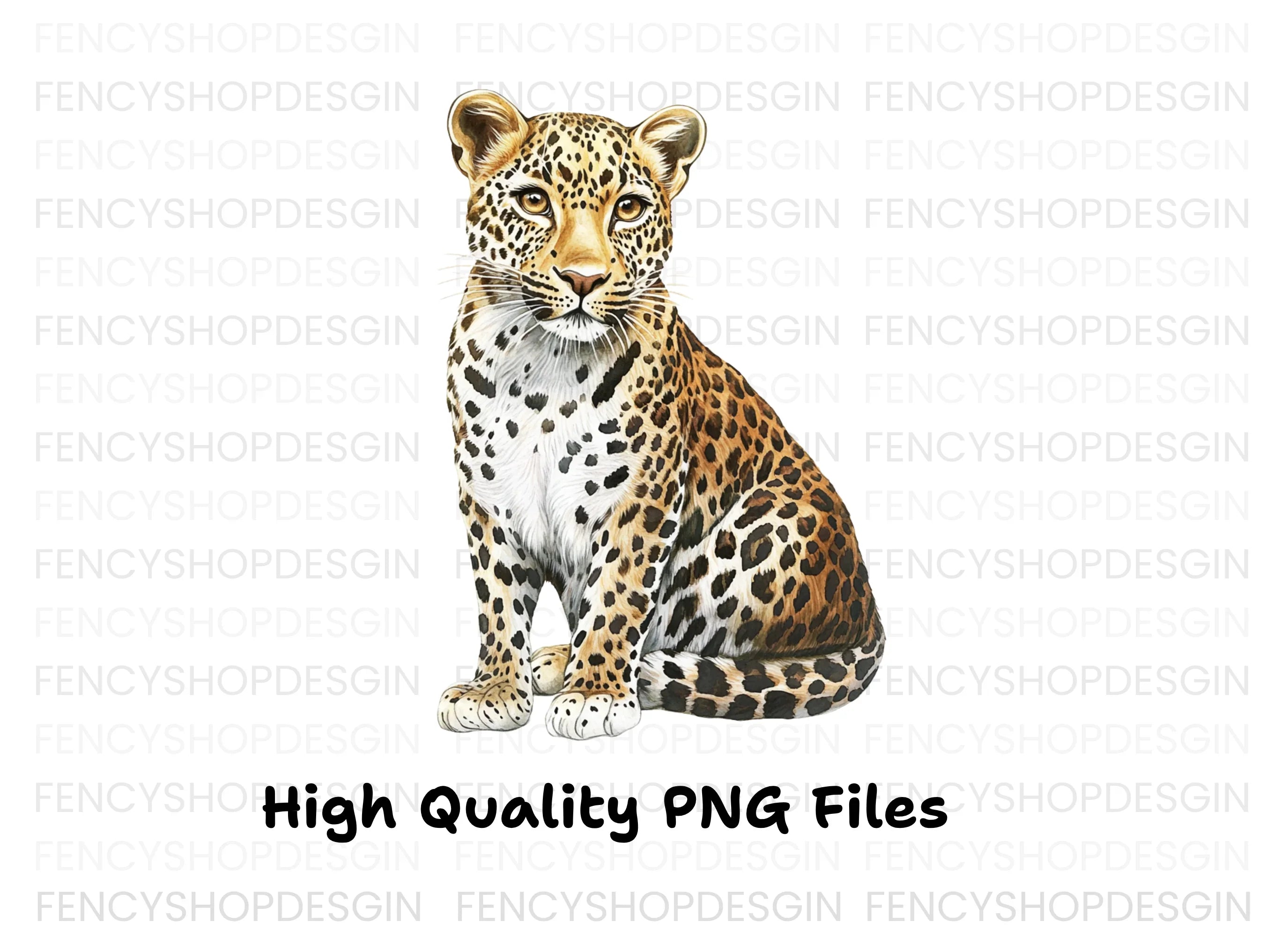 Sitting Leopard Clipart Bundle
