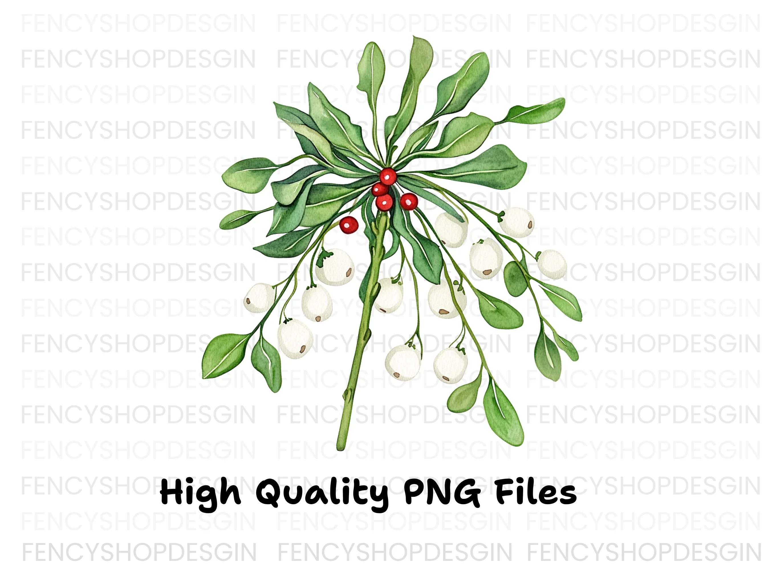 Festive Mistletoe Clipart Bundle