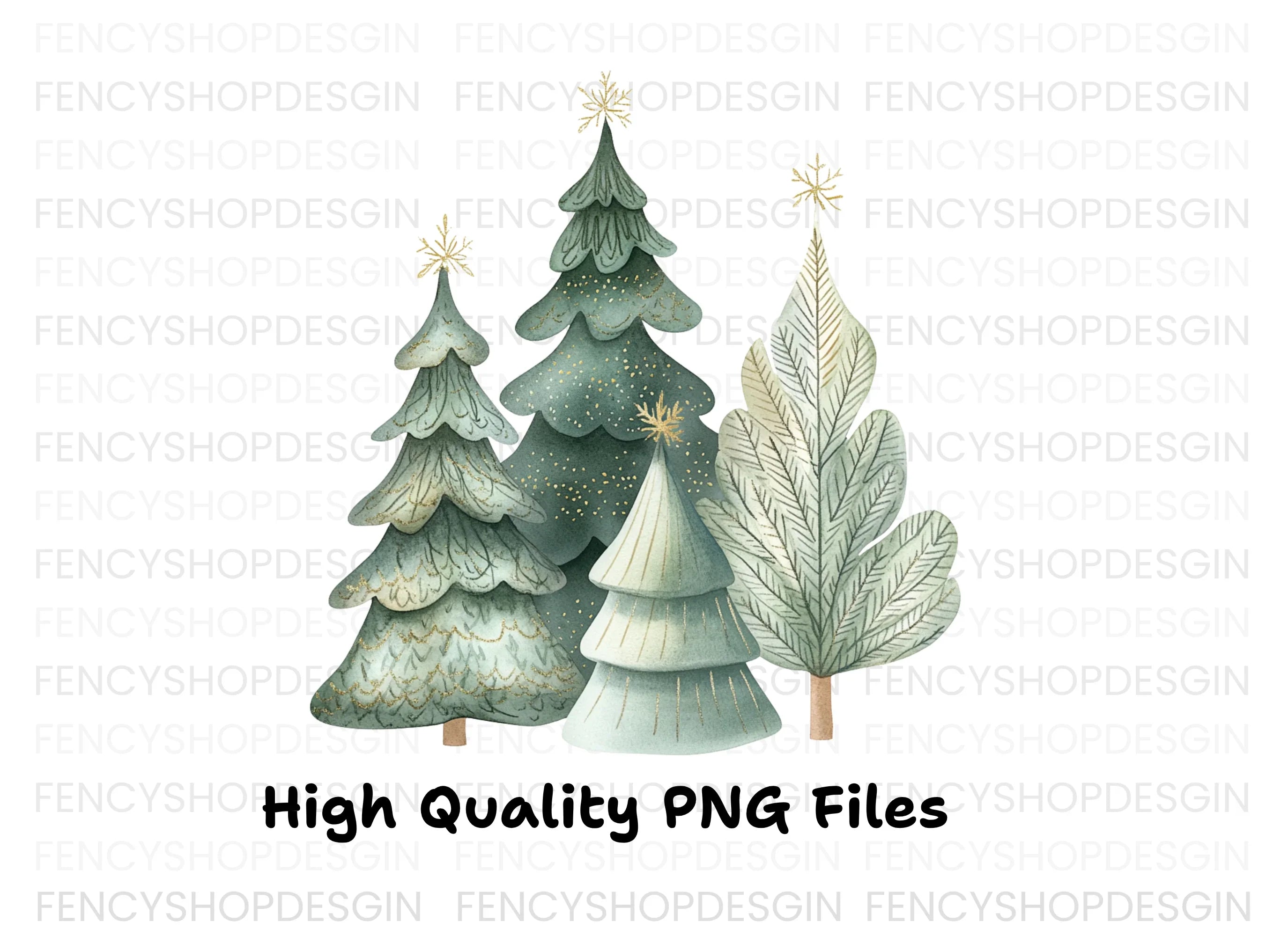 Whimsical Winter Forest Christmas Clipart Bundle