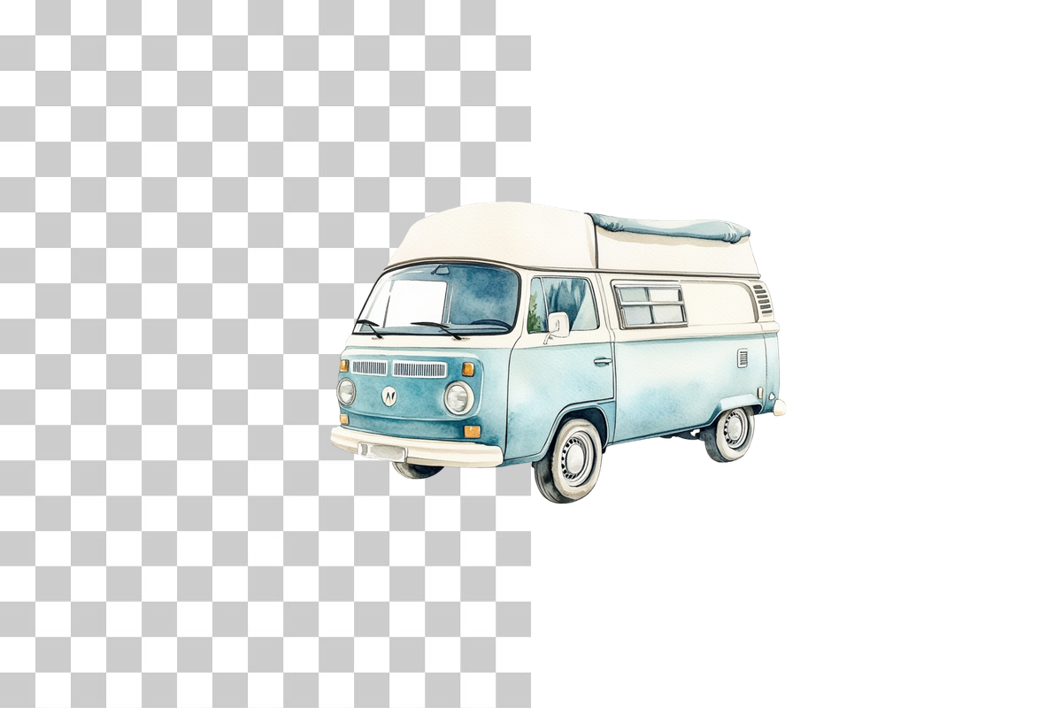 Camper Van Beach Clipart Bundle