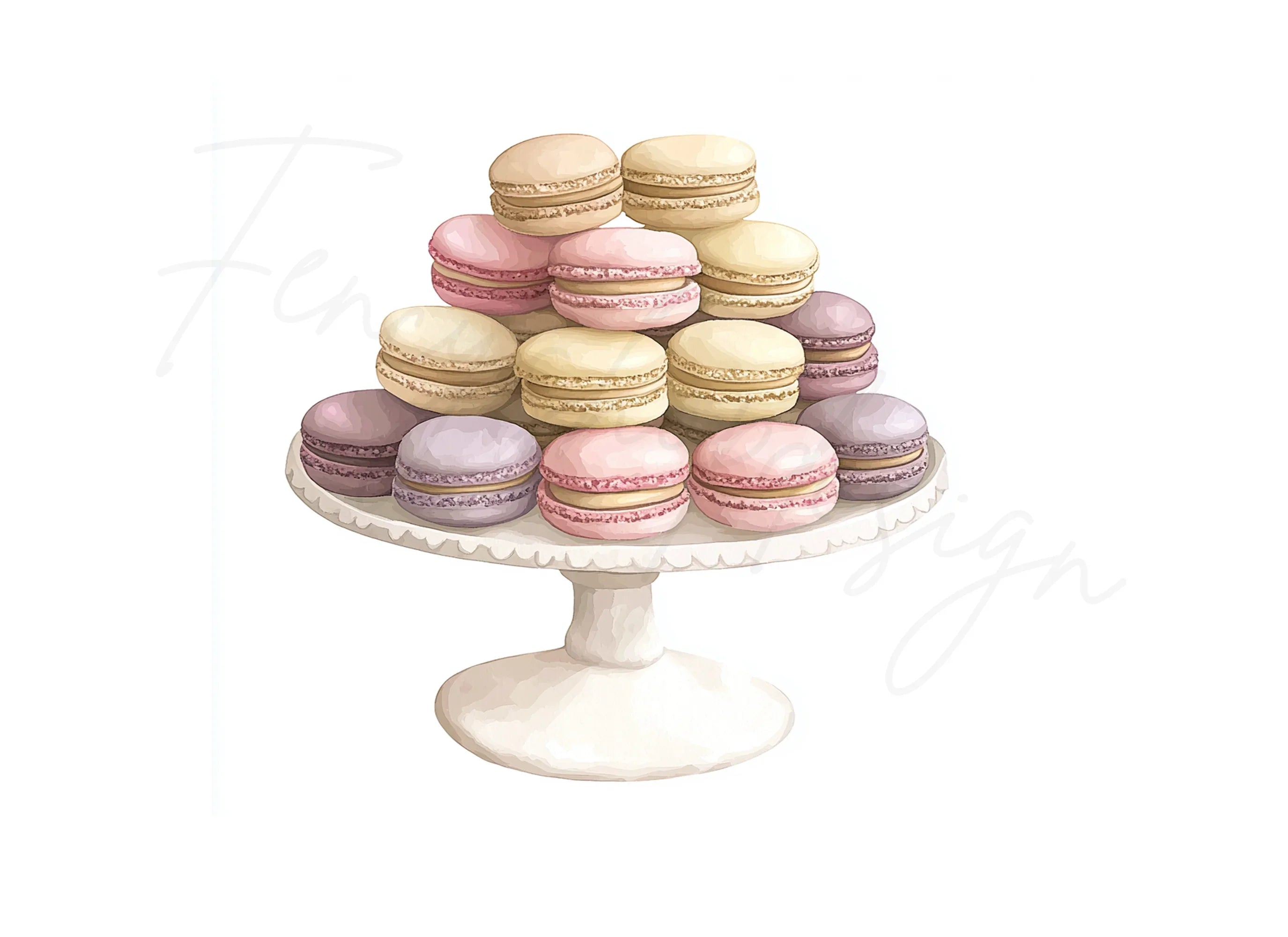 Elegant Macaron Towers Clipart Bundle