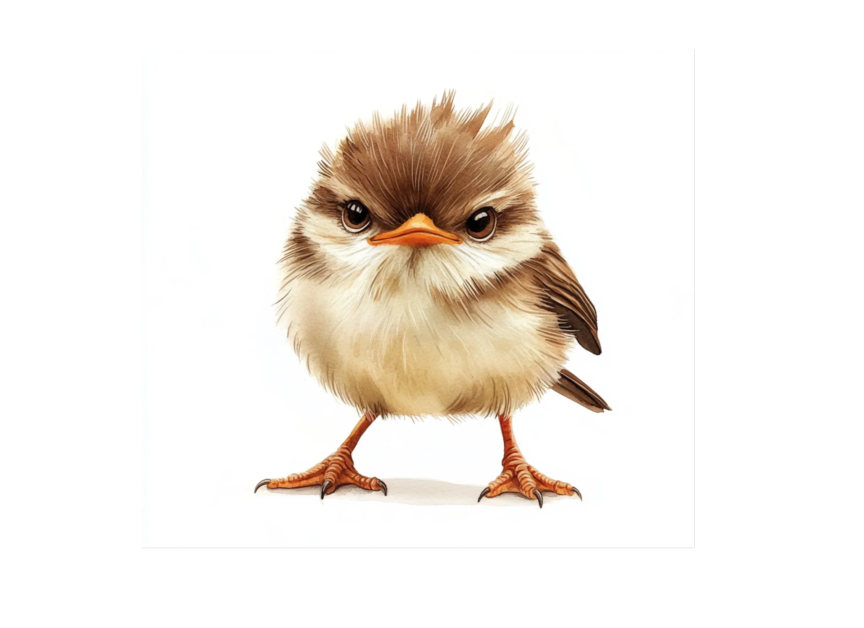 Cute Fluffy Bird Clipart Bundle