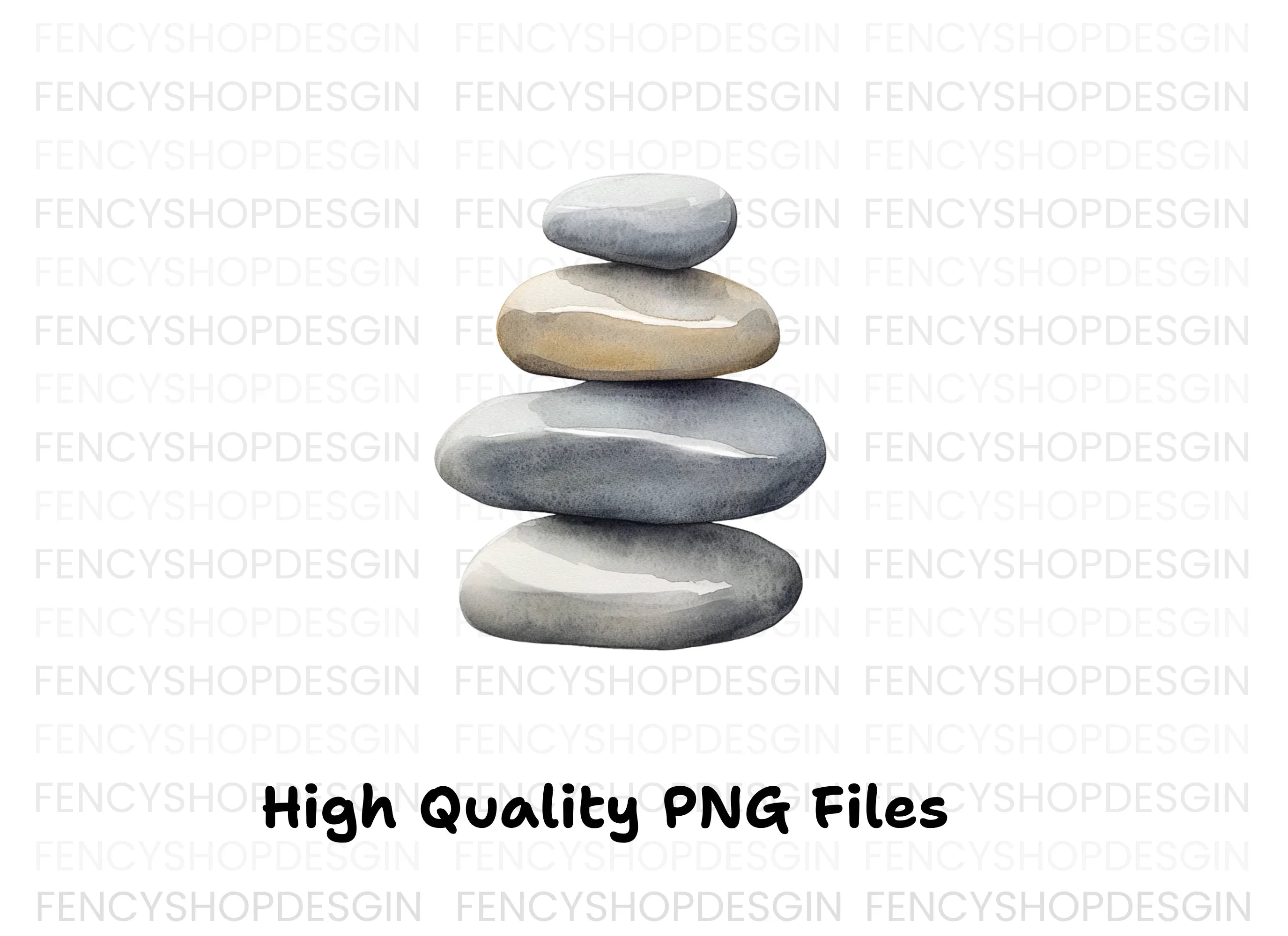 Hand Painted Rock Stacks Clipart Bundle