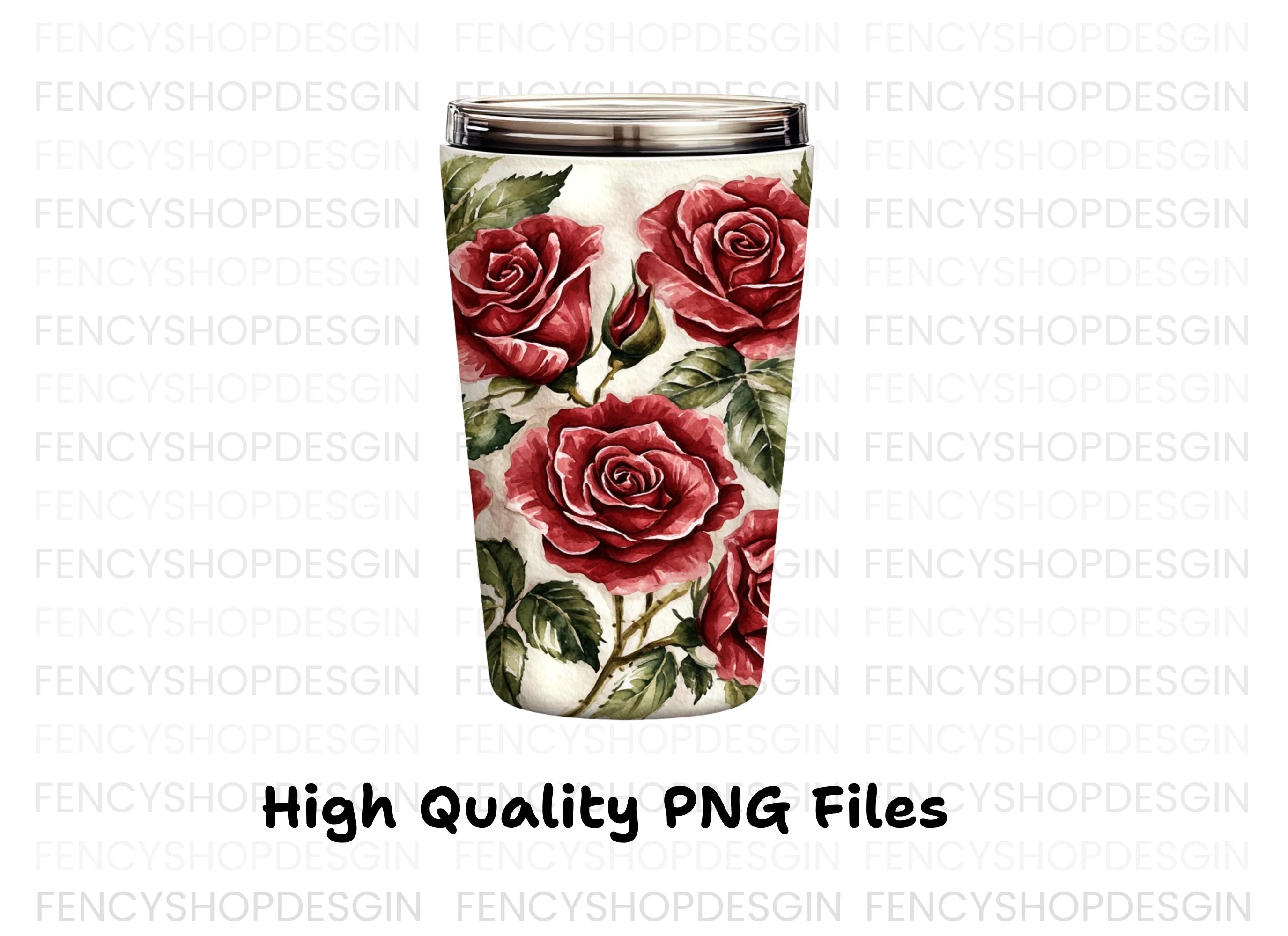 Red Roses Tumbler Clipart Bundle