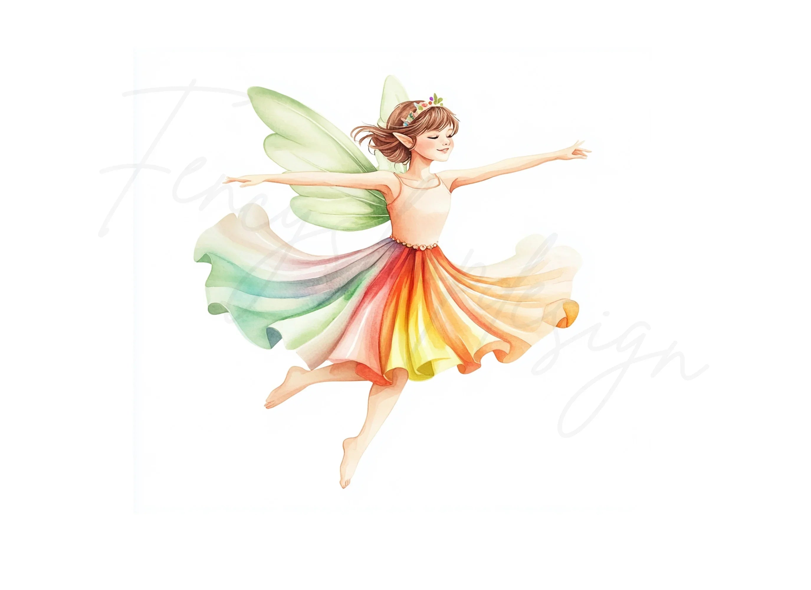 Rainbow Fairy Clipart Bundle