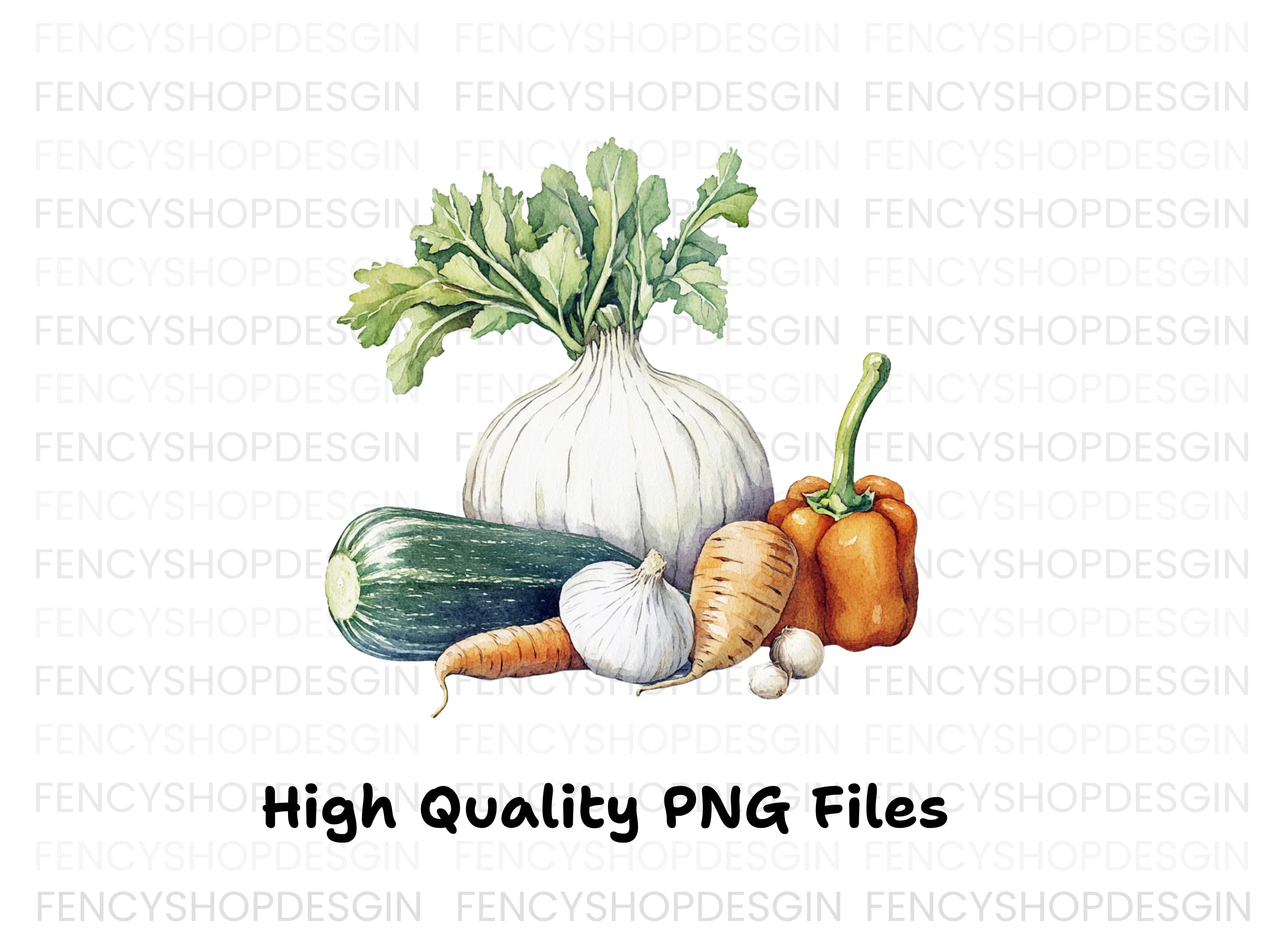 Fresh Garden Vegetables Clipart Bundle
