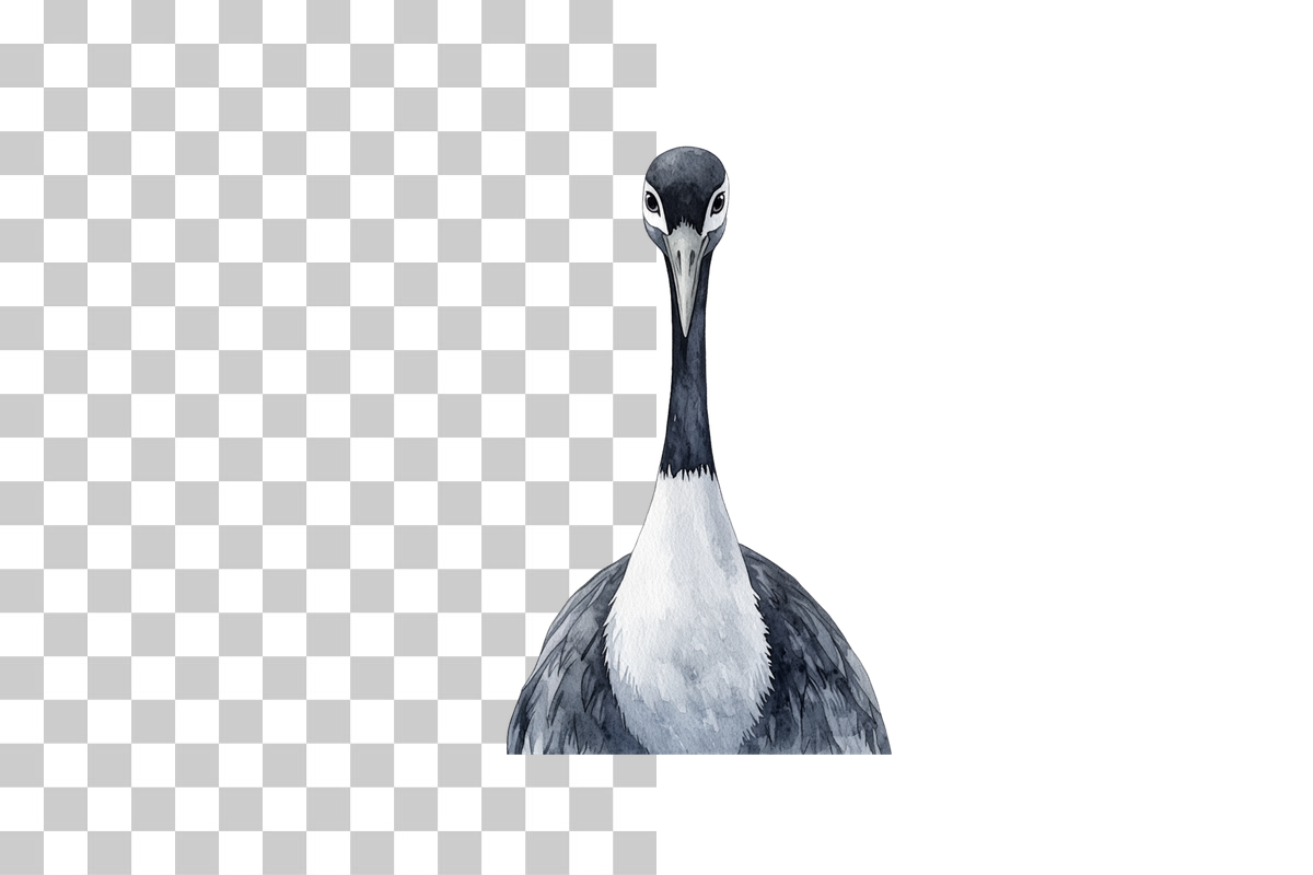 Sumi Ink Japanese Crane Clipart Bundle