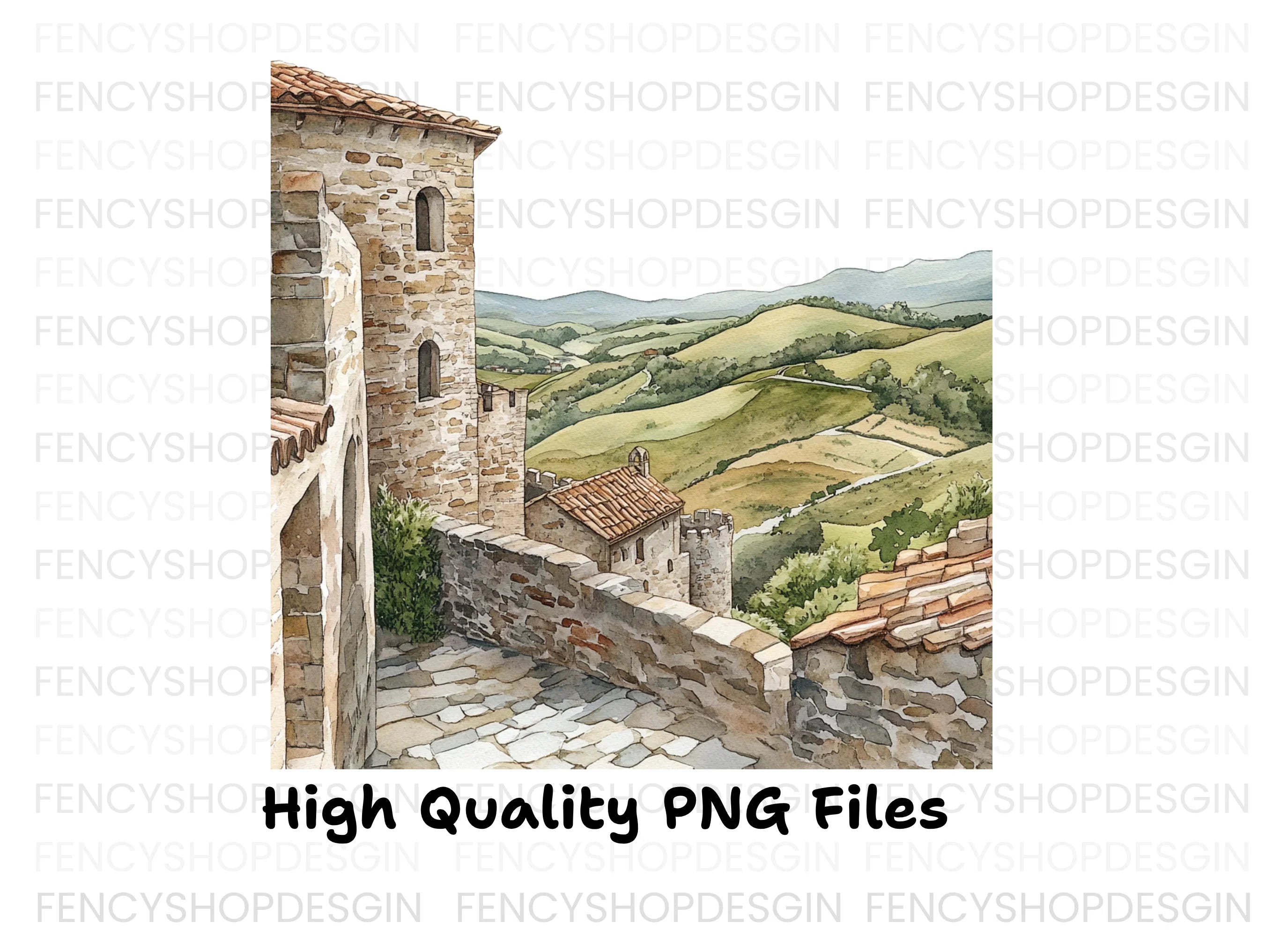 Tuscan Village Clipart Bundle