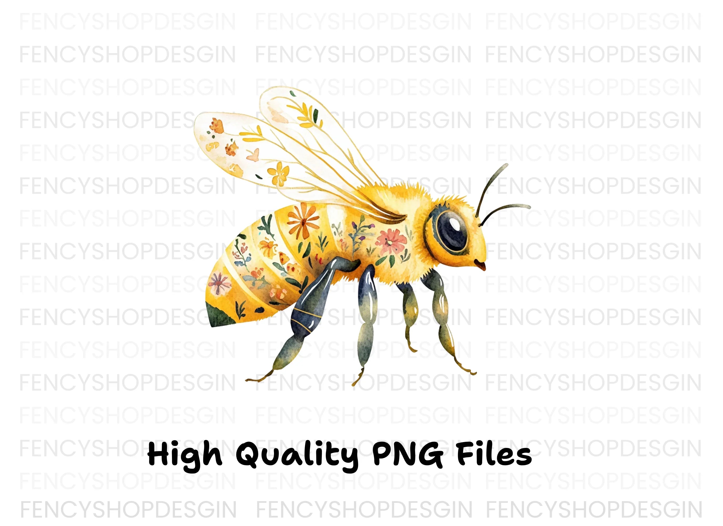 Floral Bee Clipart Bundle