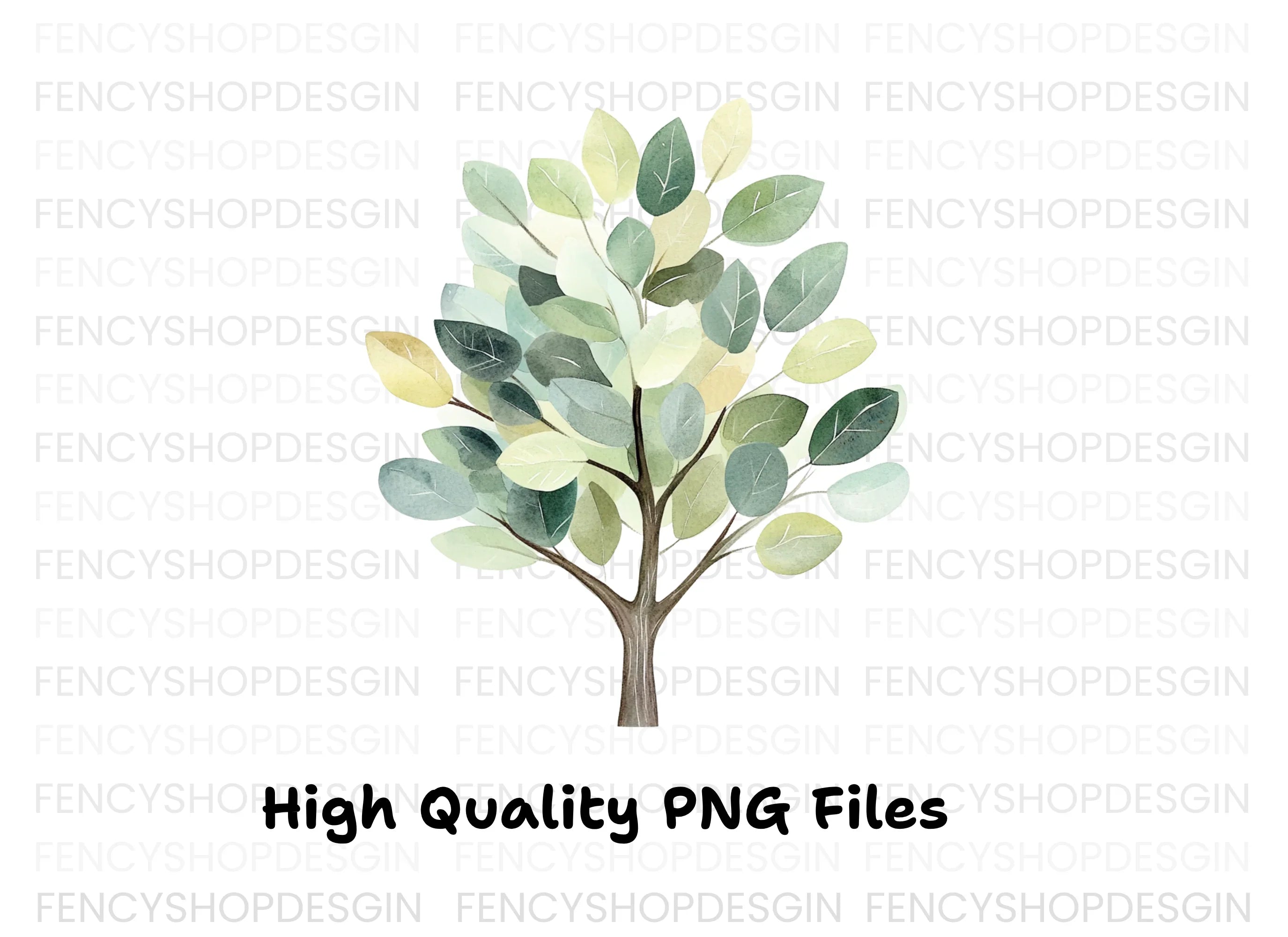 Green Tree Clipart Bundle