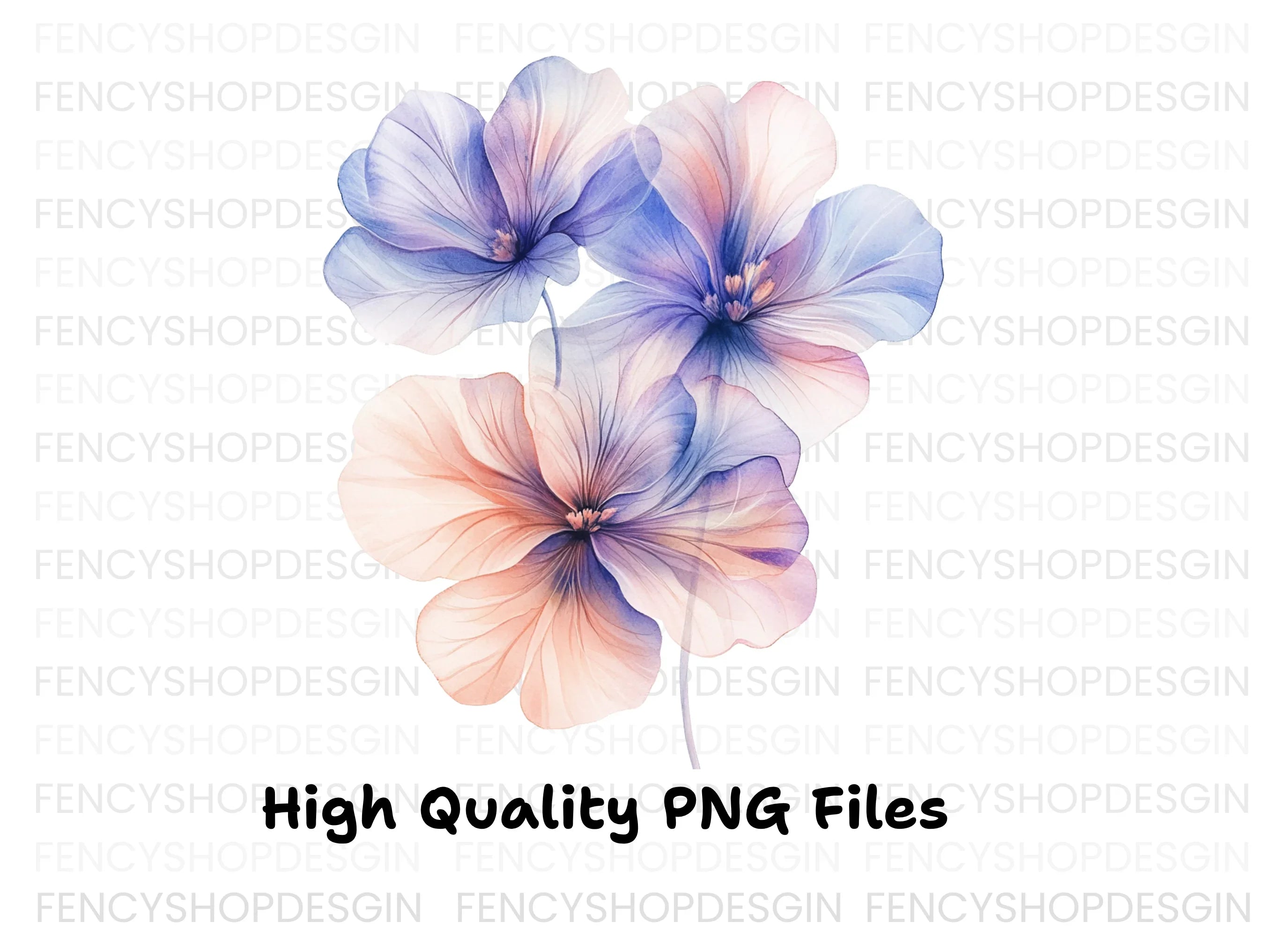 Translucent Floral Clipart Bundle