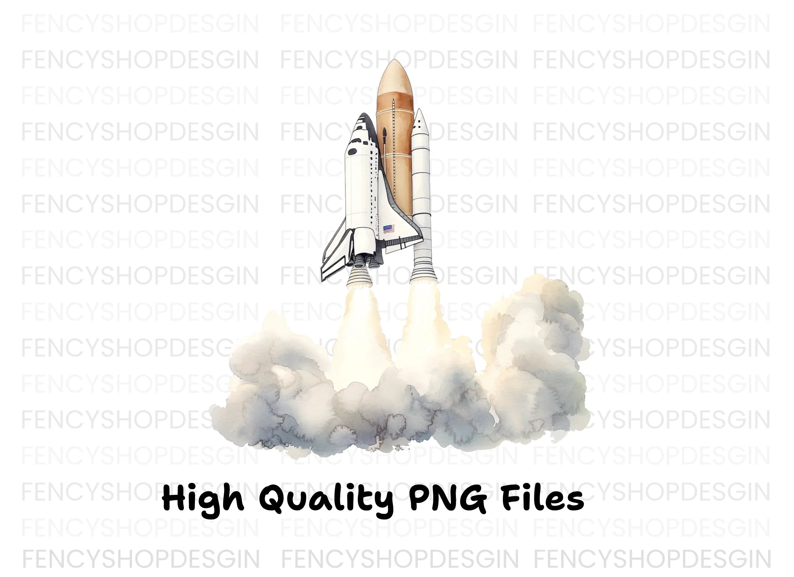 Space Shuttle Launch Clipart Bundle