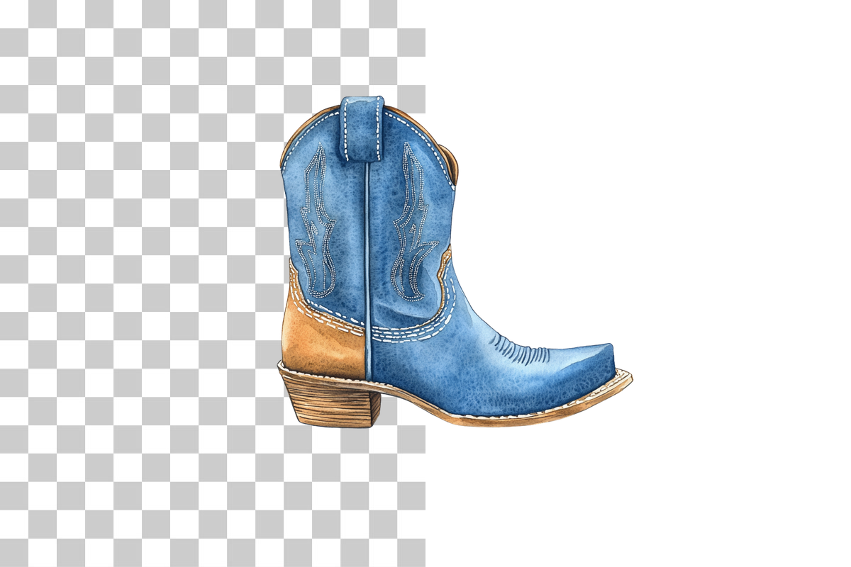 Denim Cowboy Boots Clipart Bundle