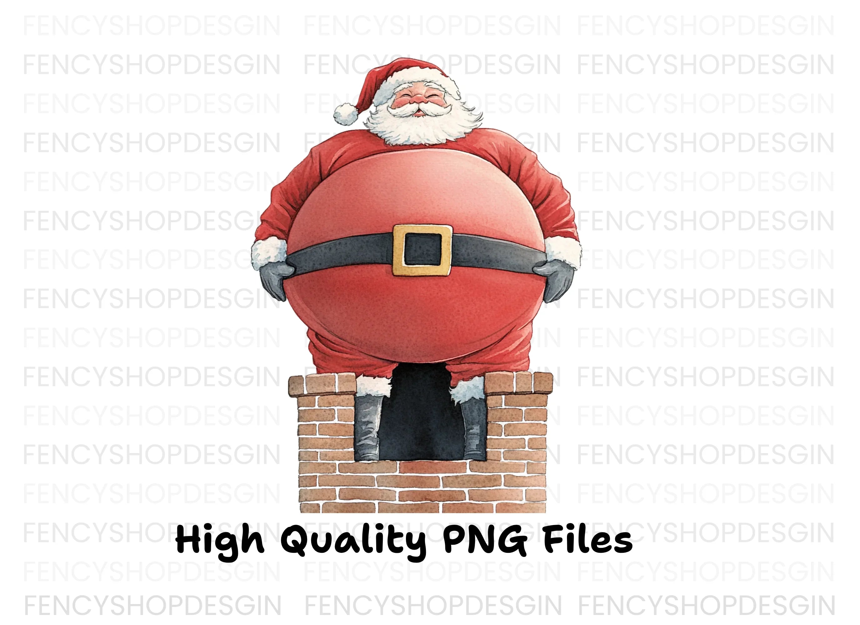 Santa Claus Stuck in Chimney Clipart Bundle