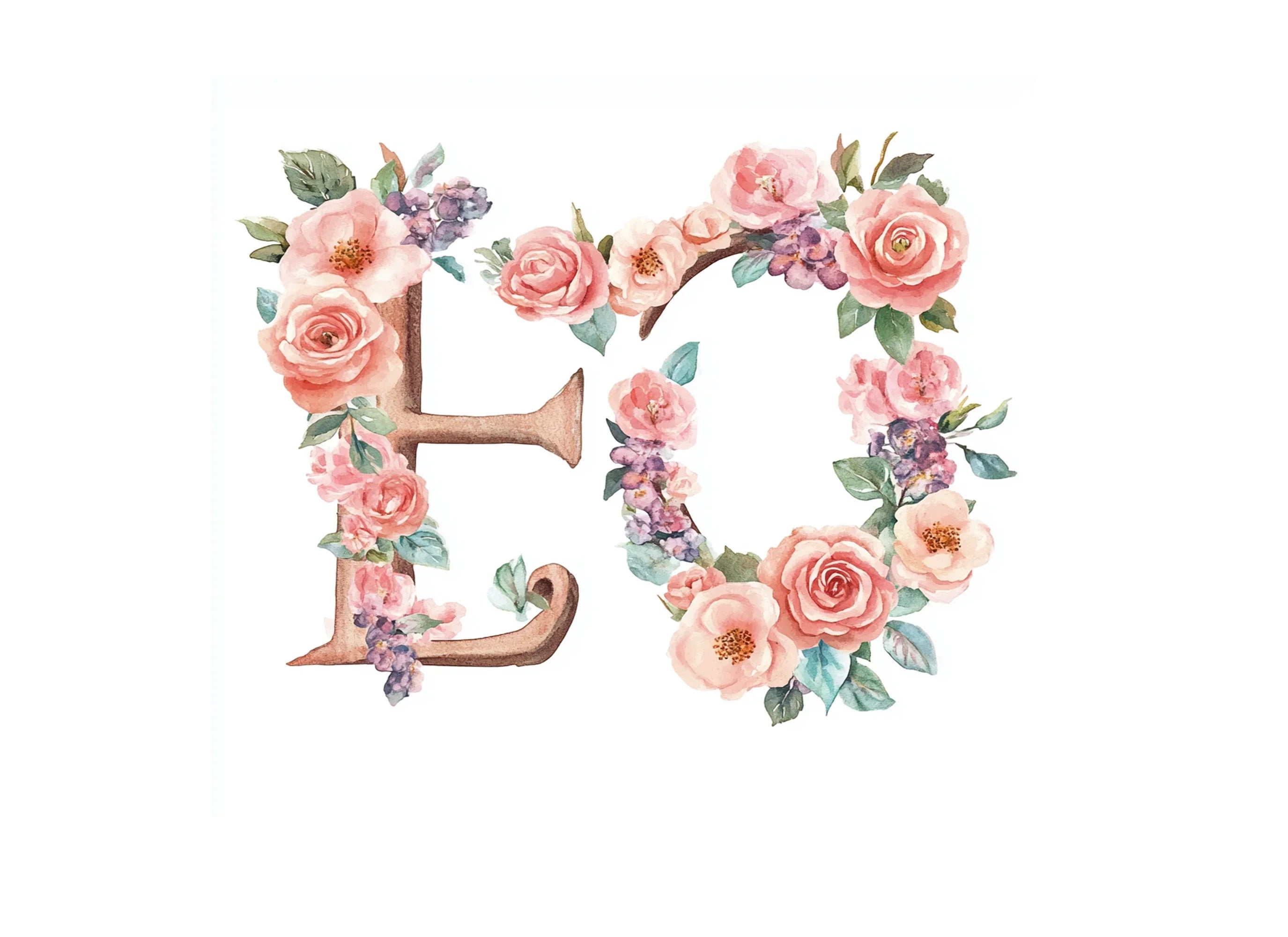 Floral Alphabet Clipart Bundle