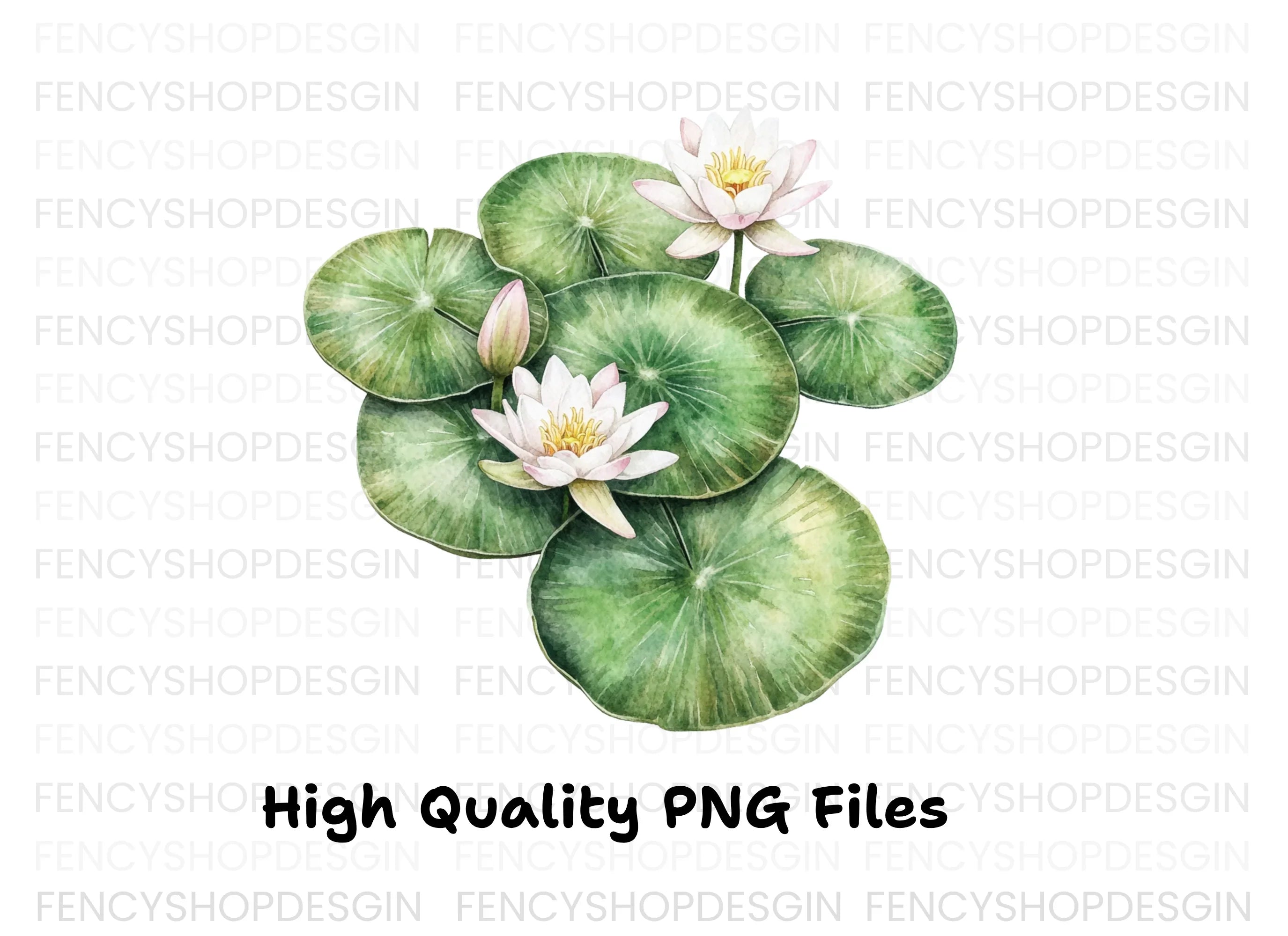 Elegant Water Lily Clipart Bundle