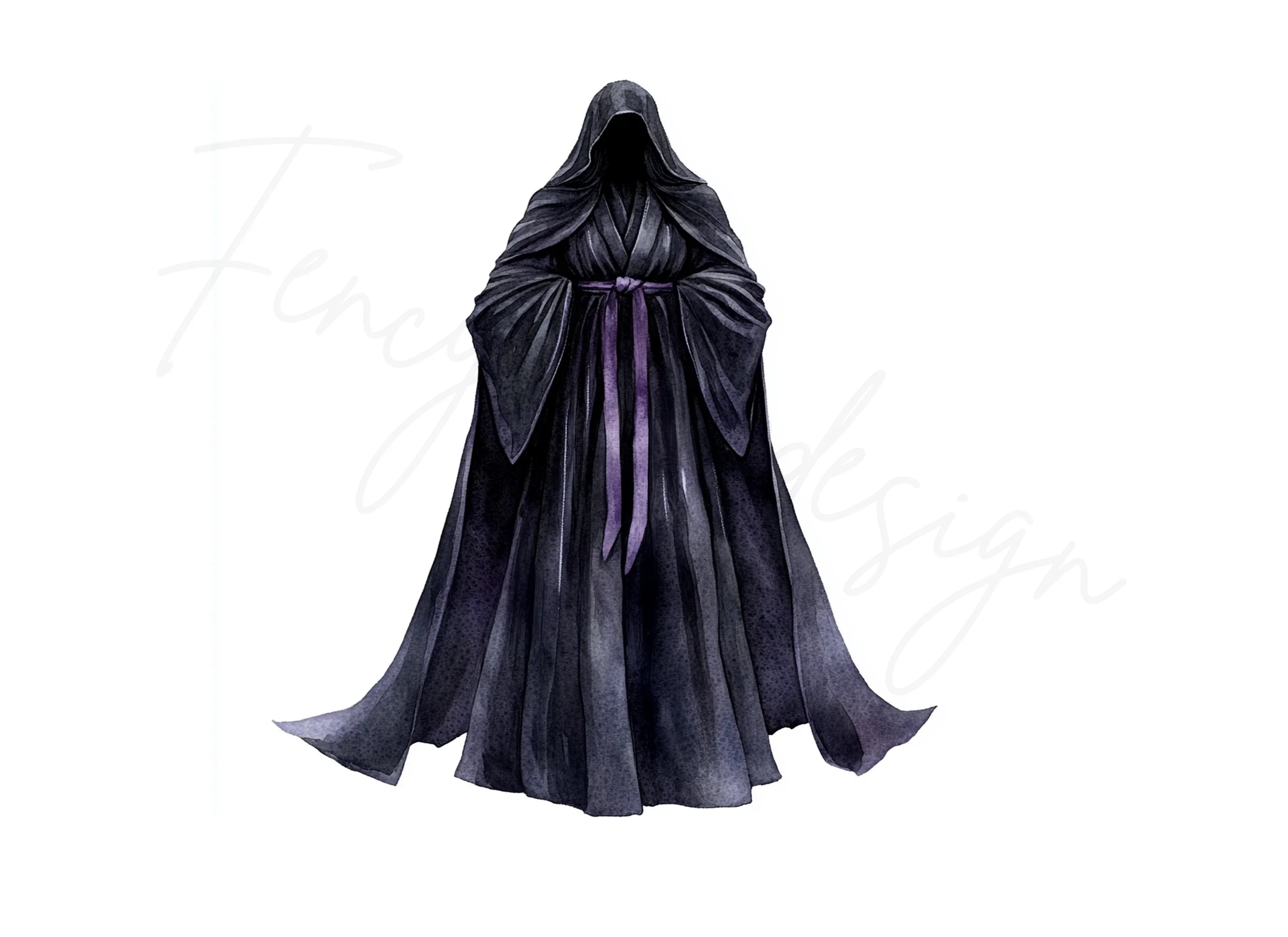 Mysterious Black Hooded Robe Clipart Bundle