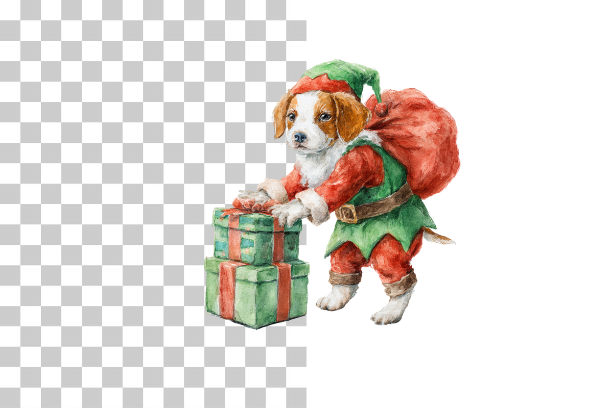 Santa and Dog Clipart Bundle