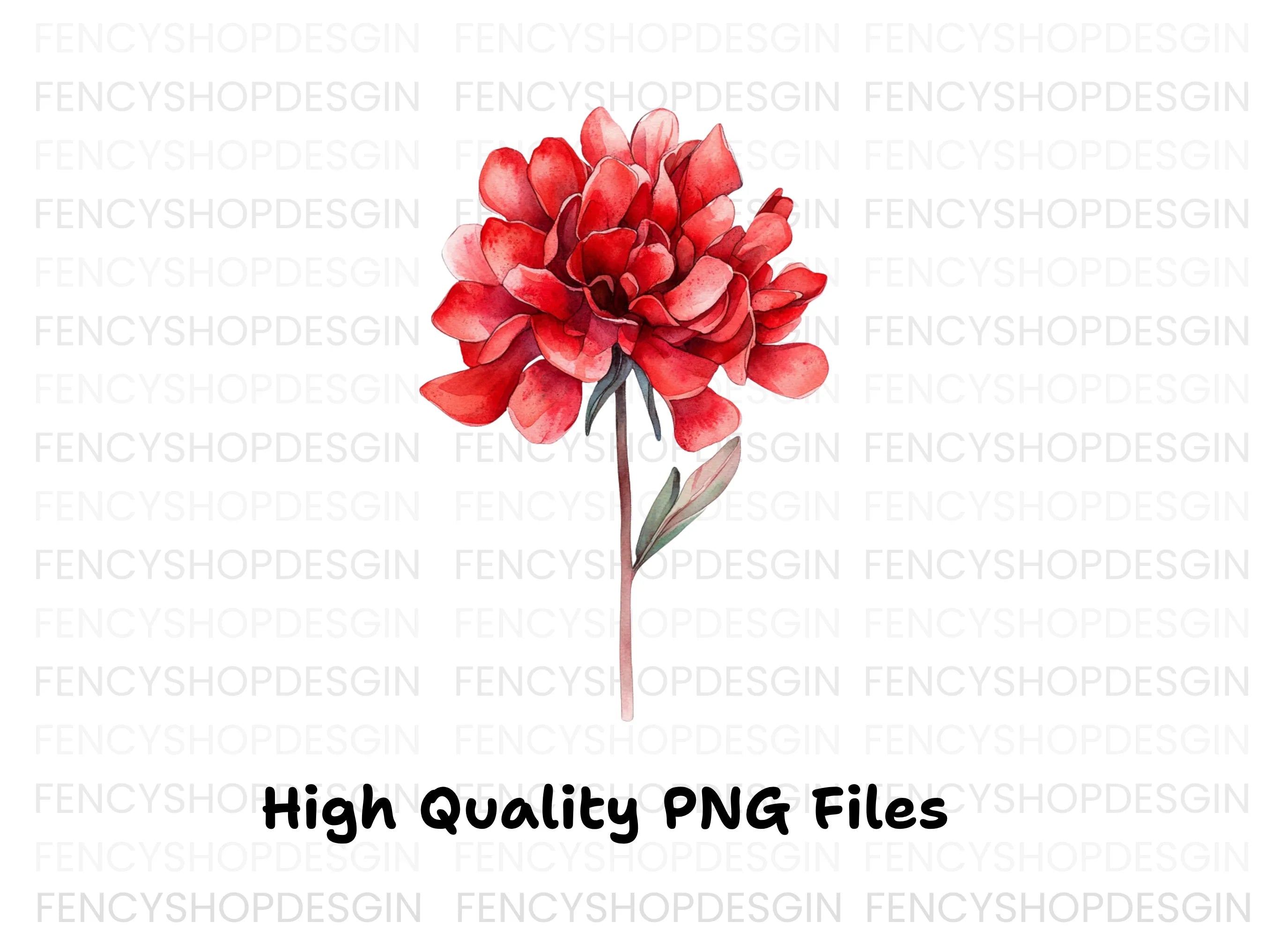 Stunning Red Peony Clipart Bundle