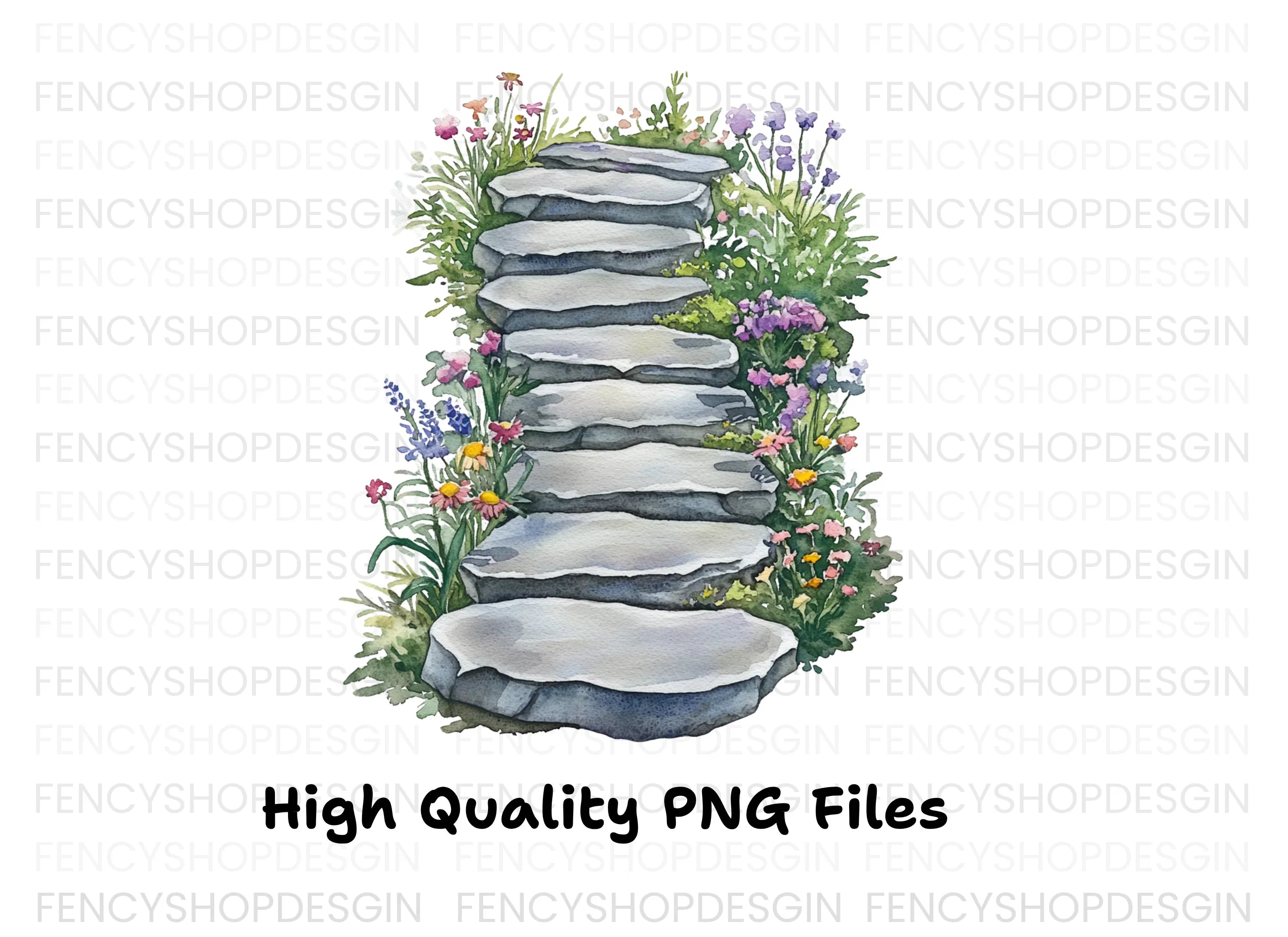 Stone Steps Clipart Bundle