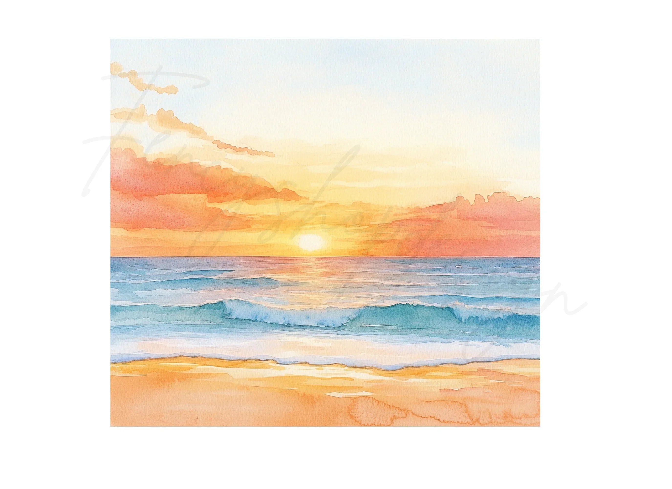 Vibrant Beach Sunset Clipart Bundle