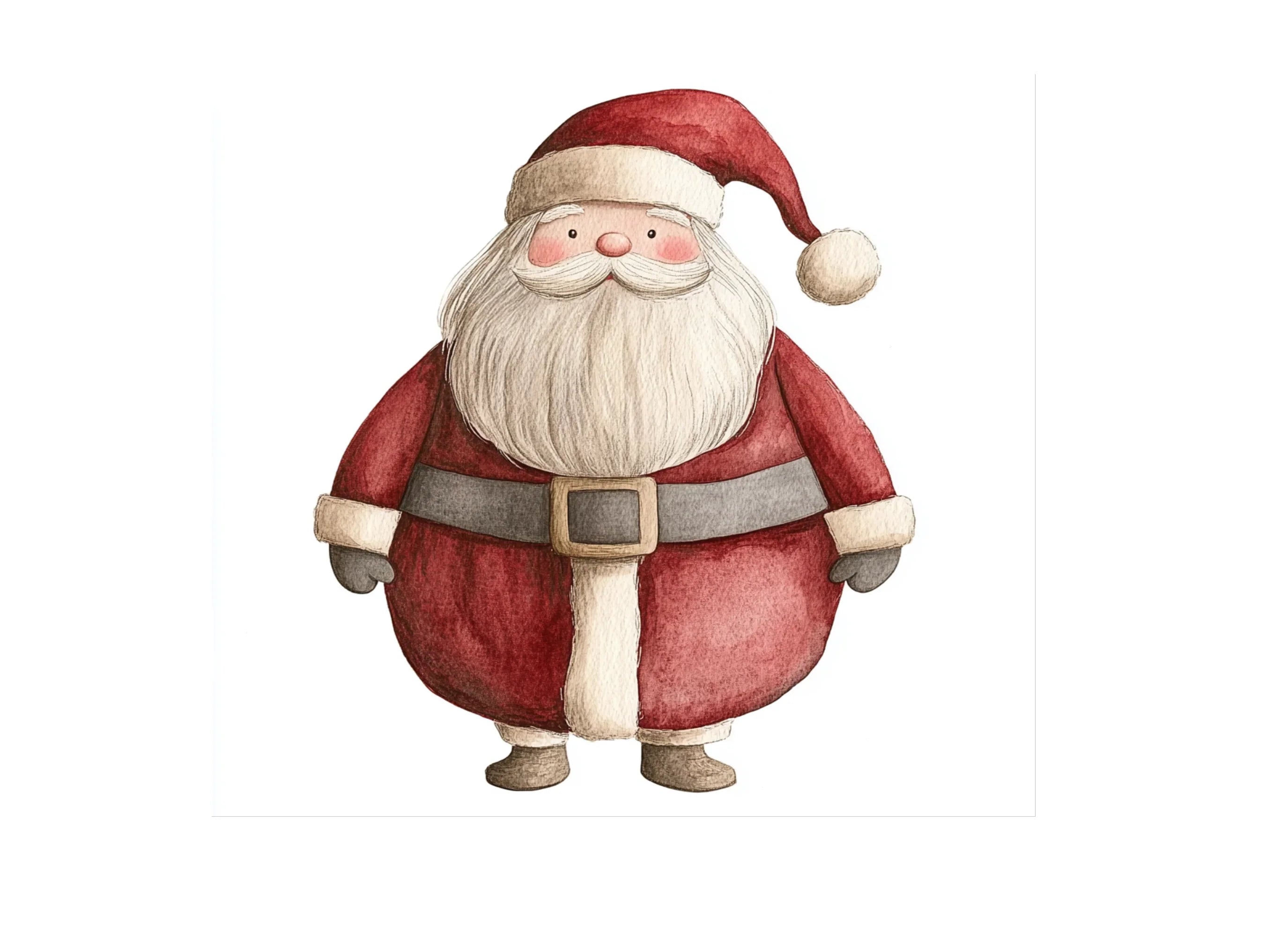 Chubby Santa Claus Clipart Bundle