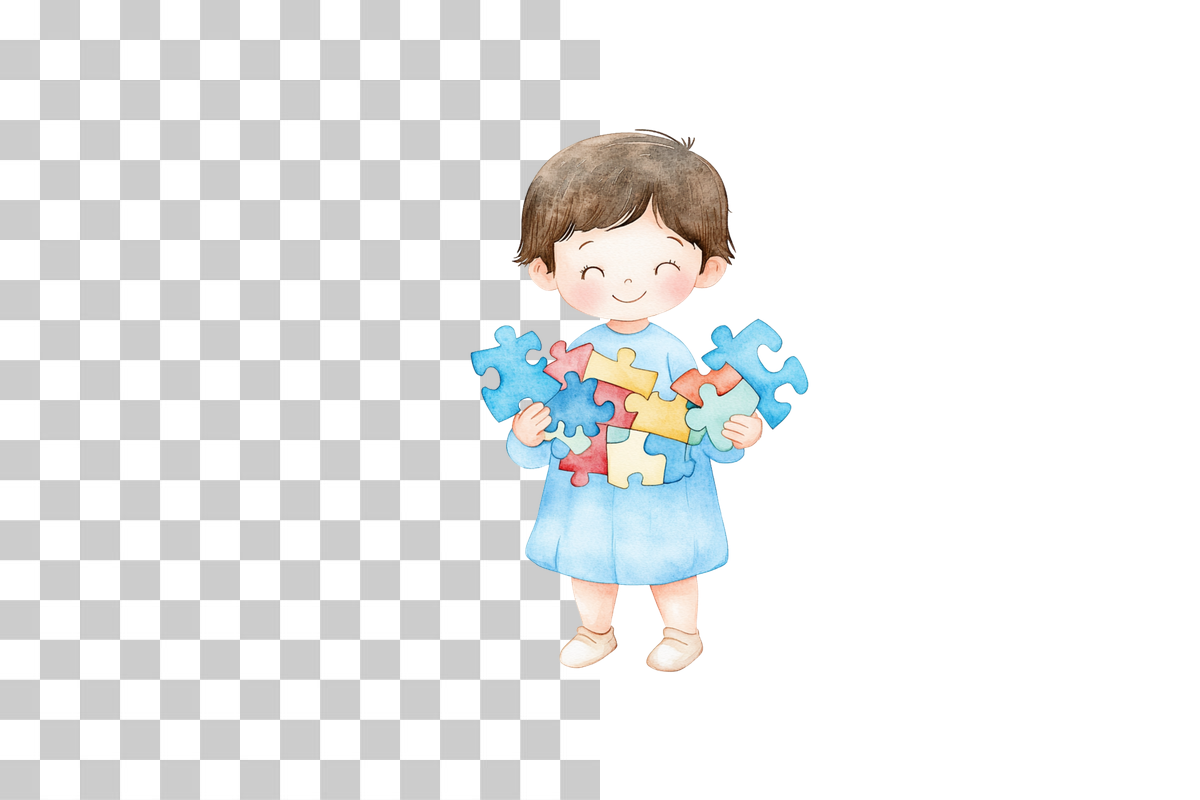 Autism Awareness Puzzle Boy Clipart Bundle