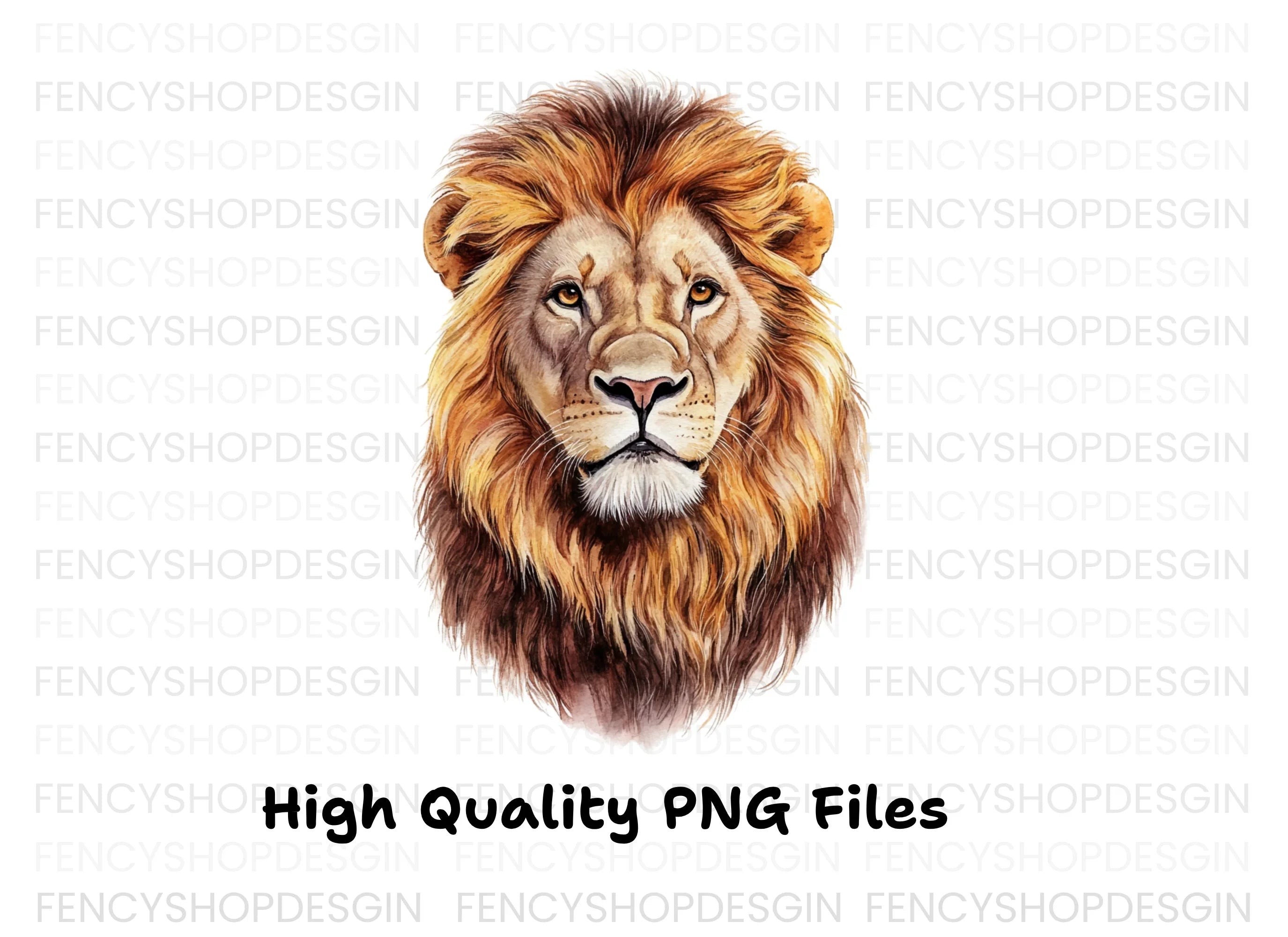 Fierce Lion Head Clipart Bundle