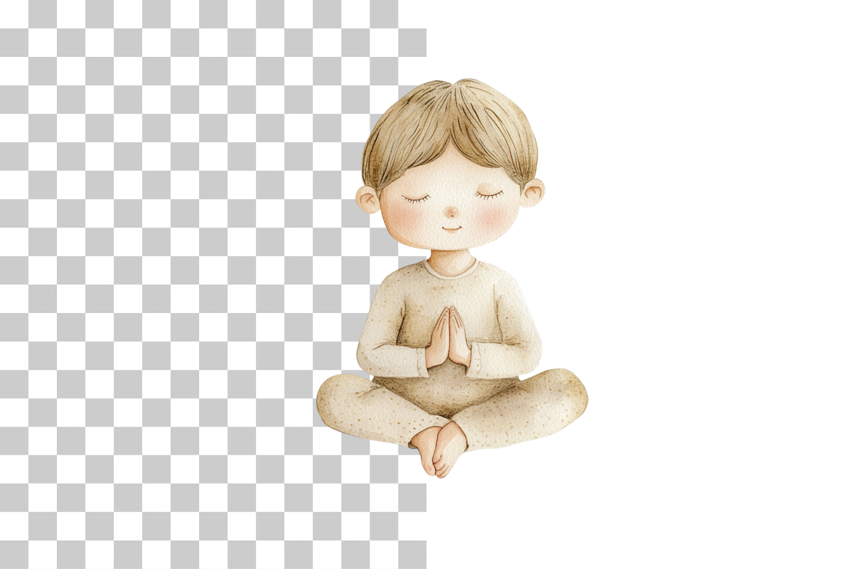 Child Meditation Yoga Clipart Bundle