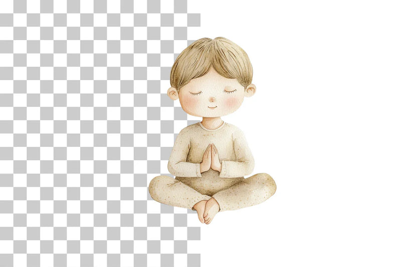 Child Meditation Yoga Clipart Bundle - CraftNest - Digital Crafting and Art