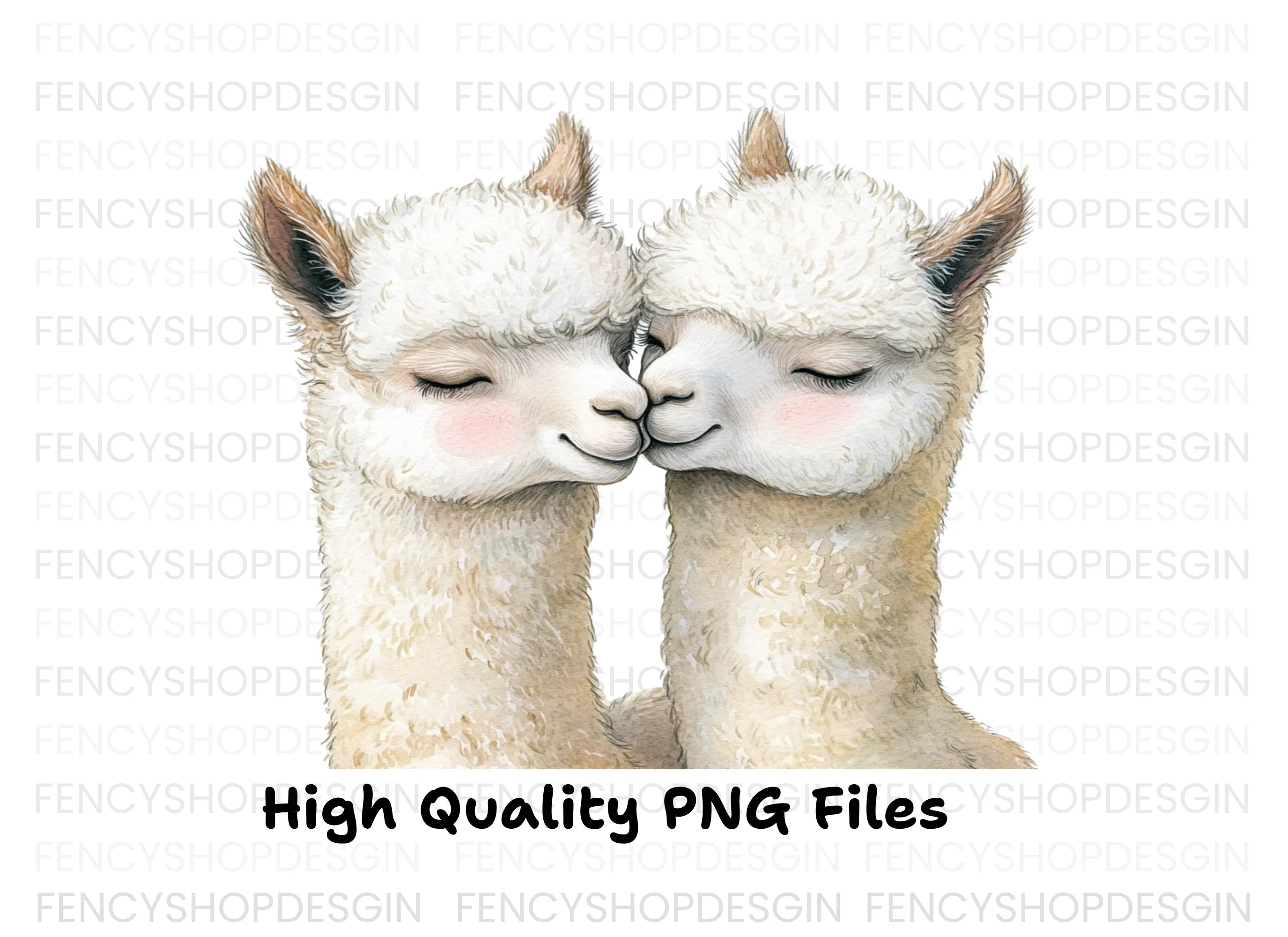 Sweet Llama Couple Love Clipart Bundle