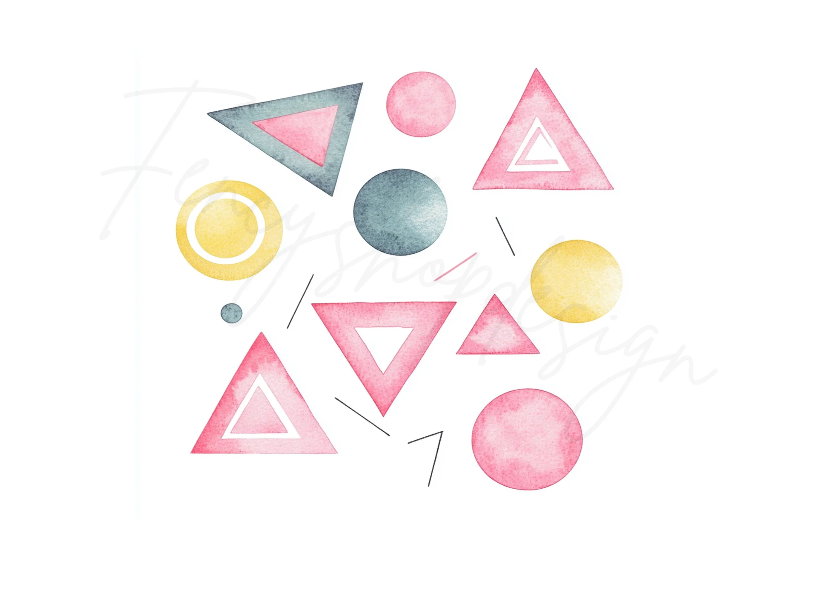 Abstract Geometric Shapes Clipart Bundle